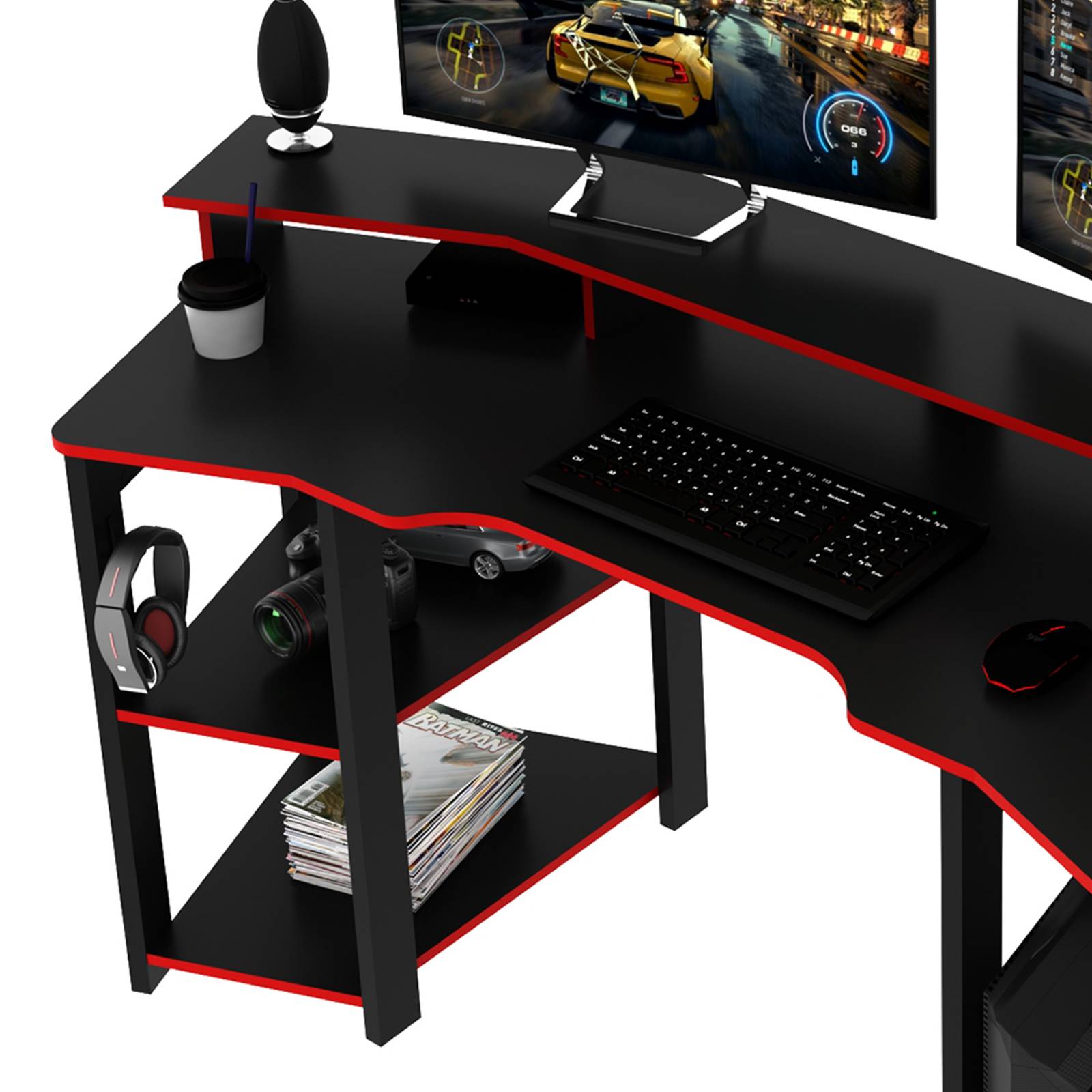 Mueble tipo Escritorio Gamer Negro Rojo Modelo ME41670001
