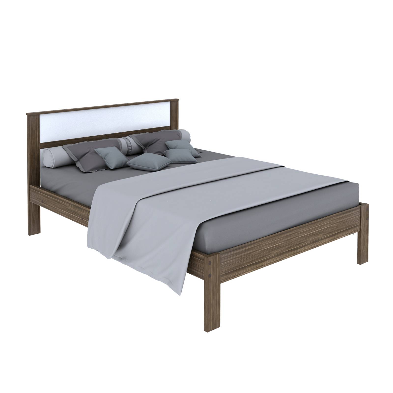 Mueble Cama Matrimonial Color Nogal Blanco CM80050001