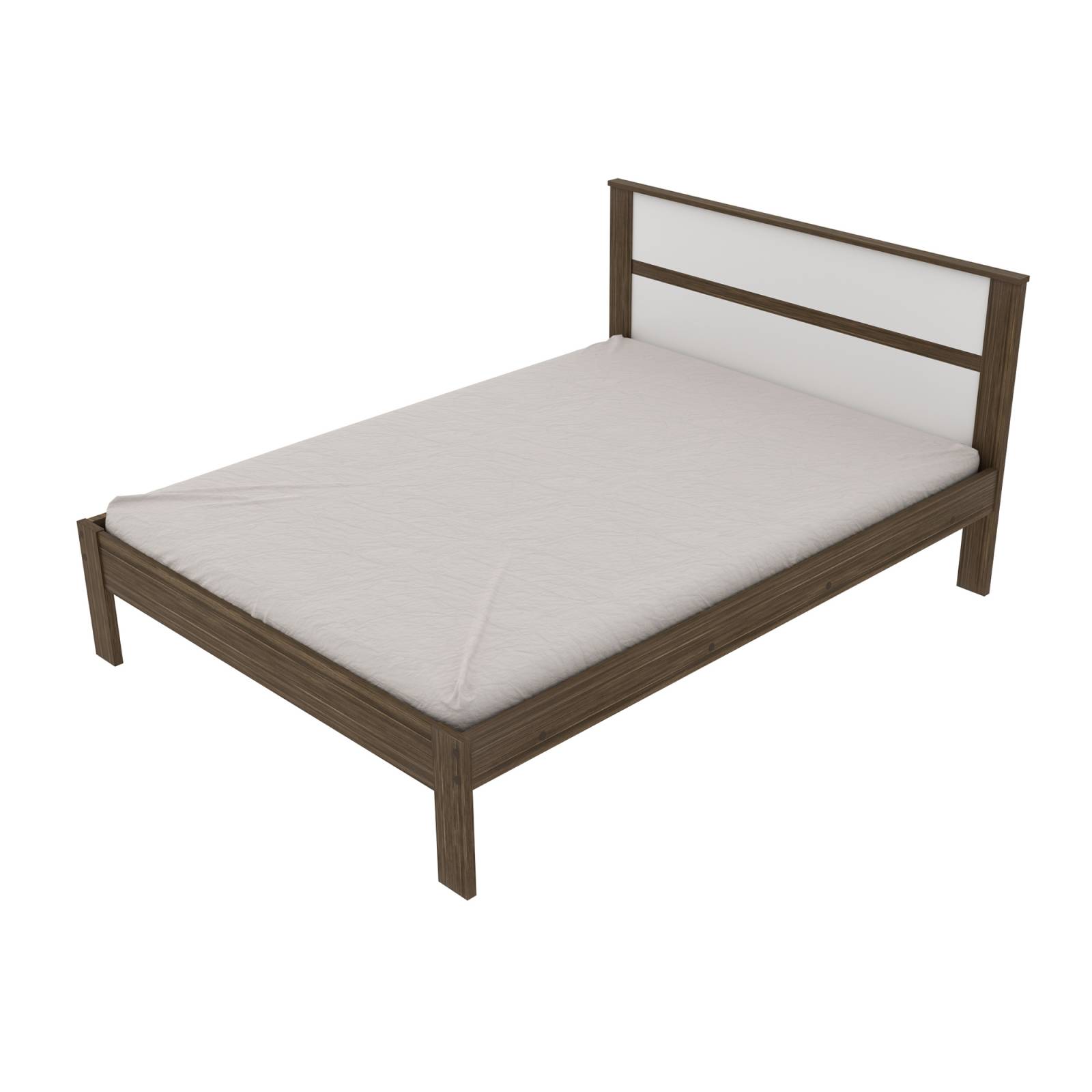 Mueble Cama Matrimonial Color Nogal Blanco CM80050001