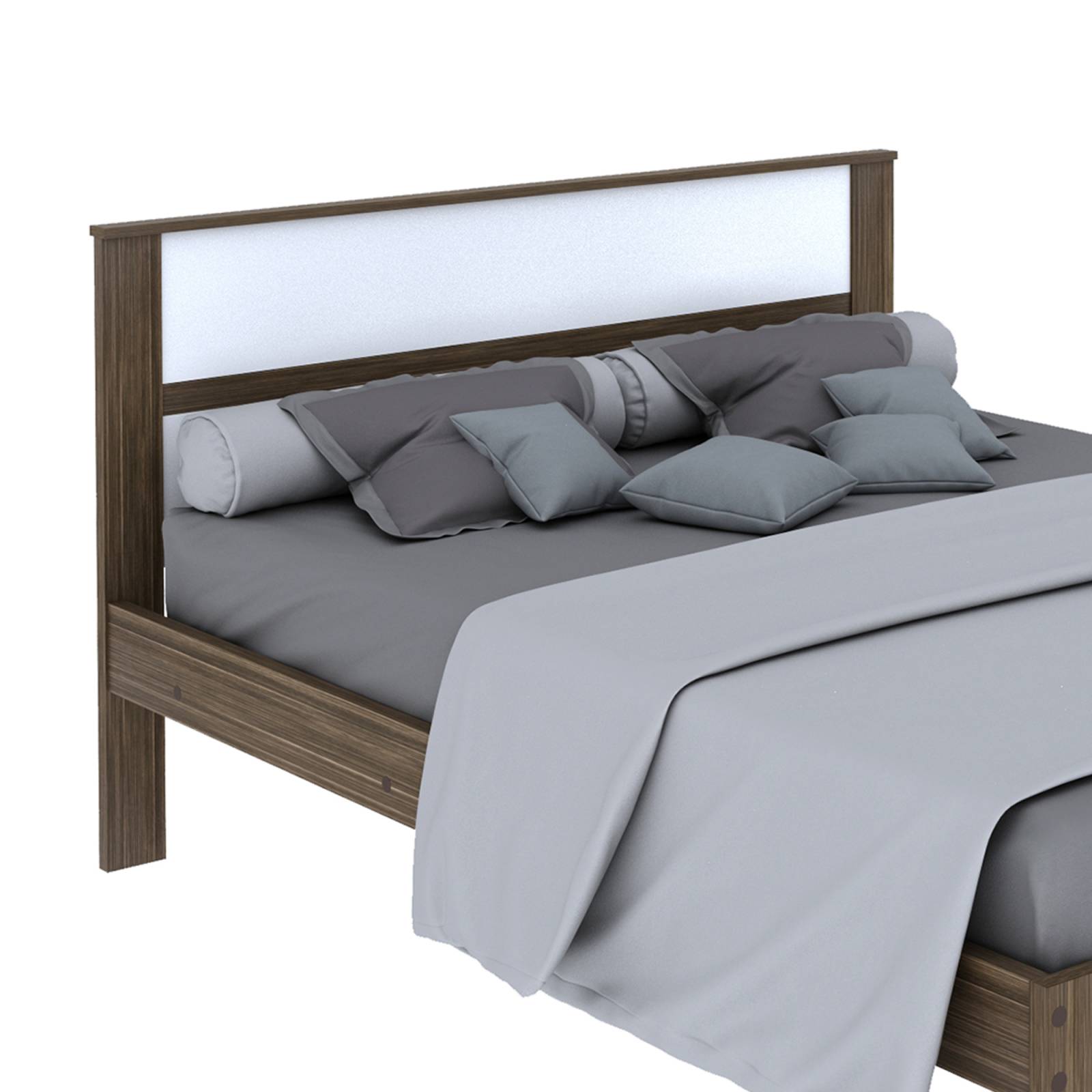 Mueble Cama Matrimonial Color Nogal Blanco CM80050001