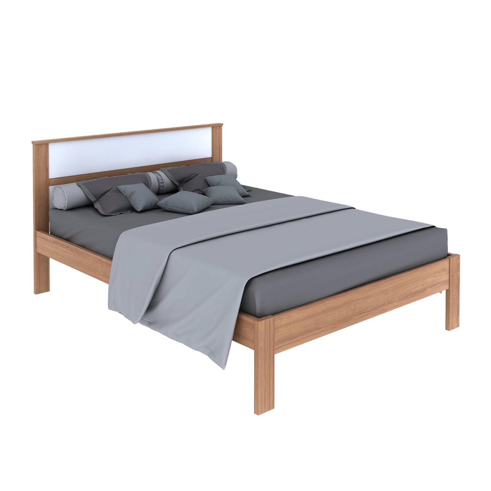 Mueble Cama Matrimonial Color Almendra Blanco CM80050002