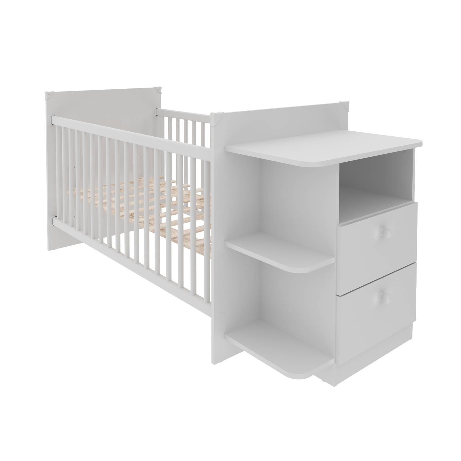 Cuna con Cajonera Color Blanco Mate Premium