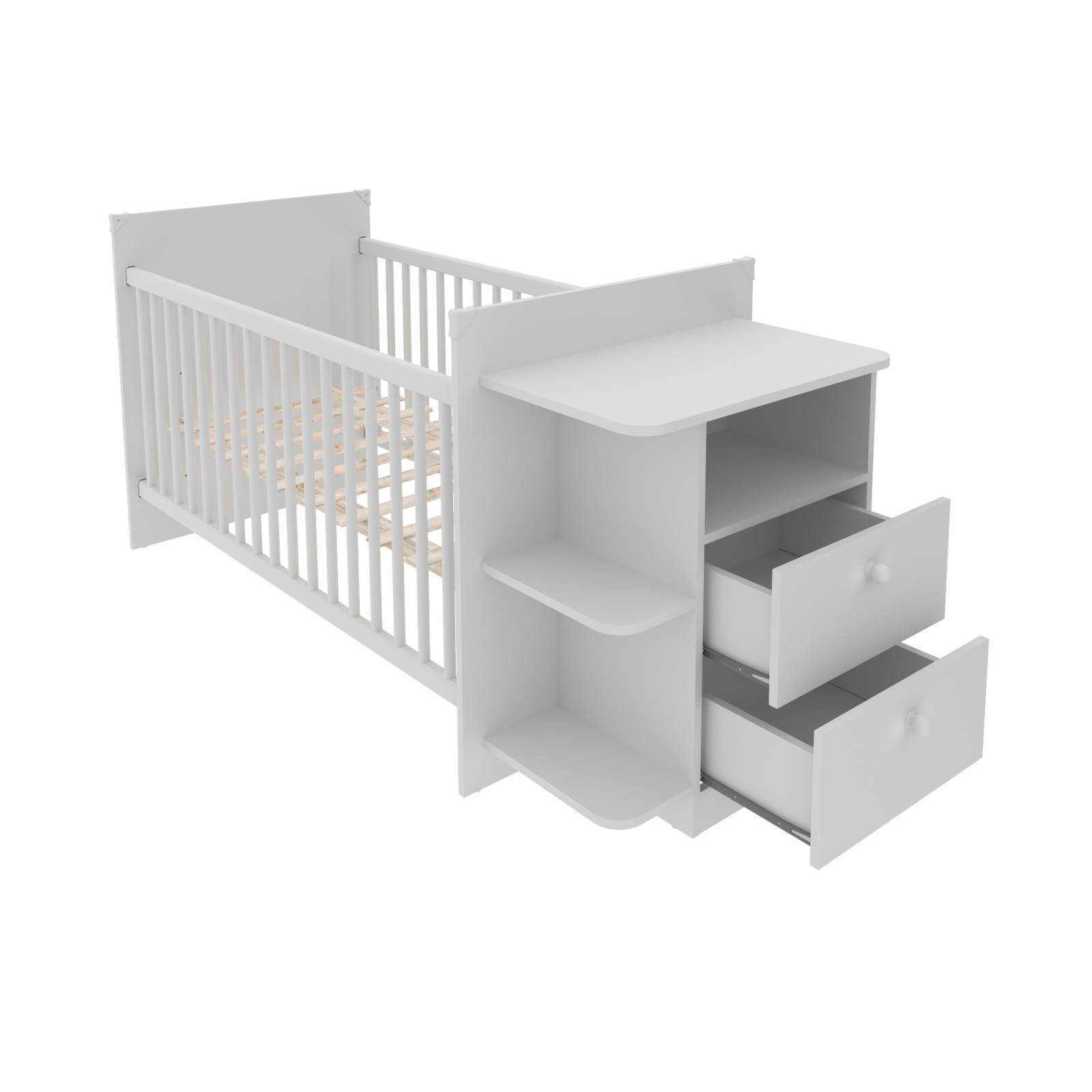 Cuna con Cajonera Color Blanco Mate Premium