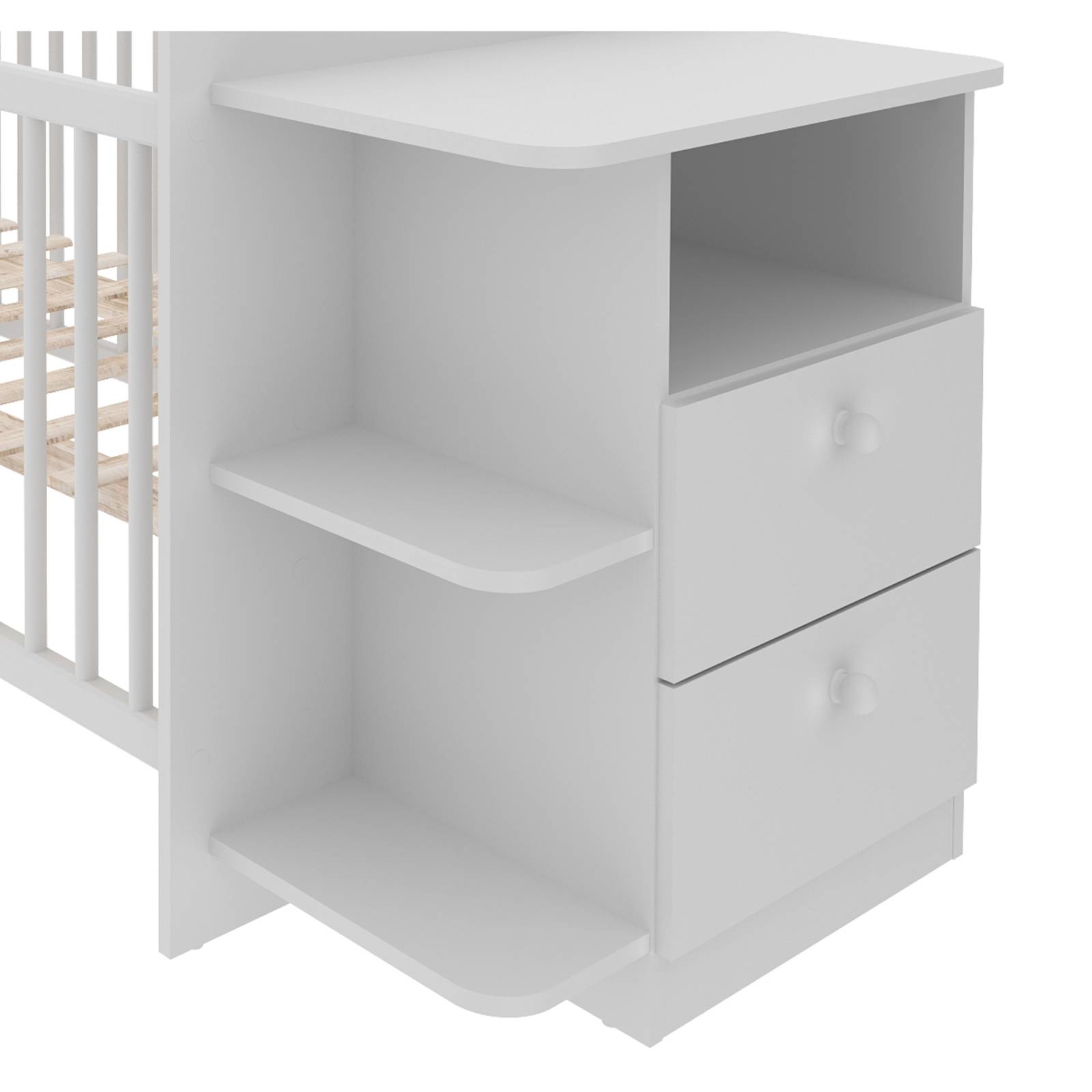 Cuna con Cajonera Color Blanco Mate Premium