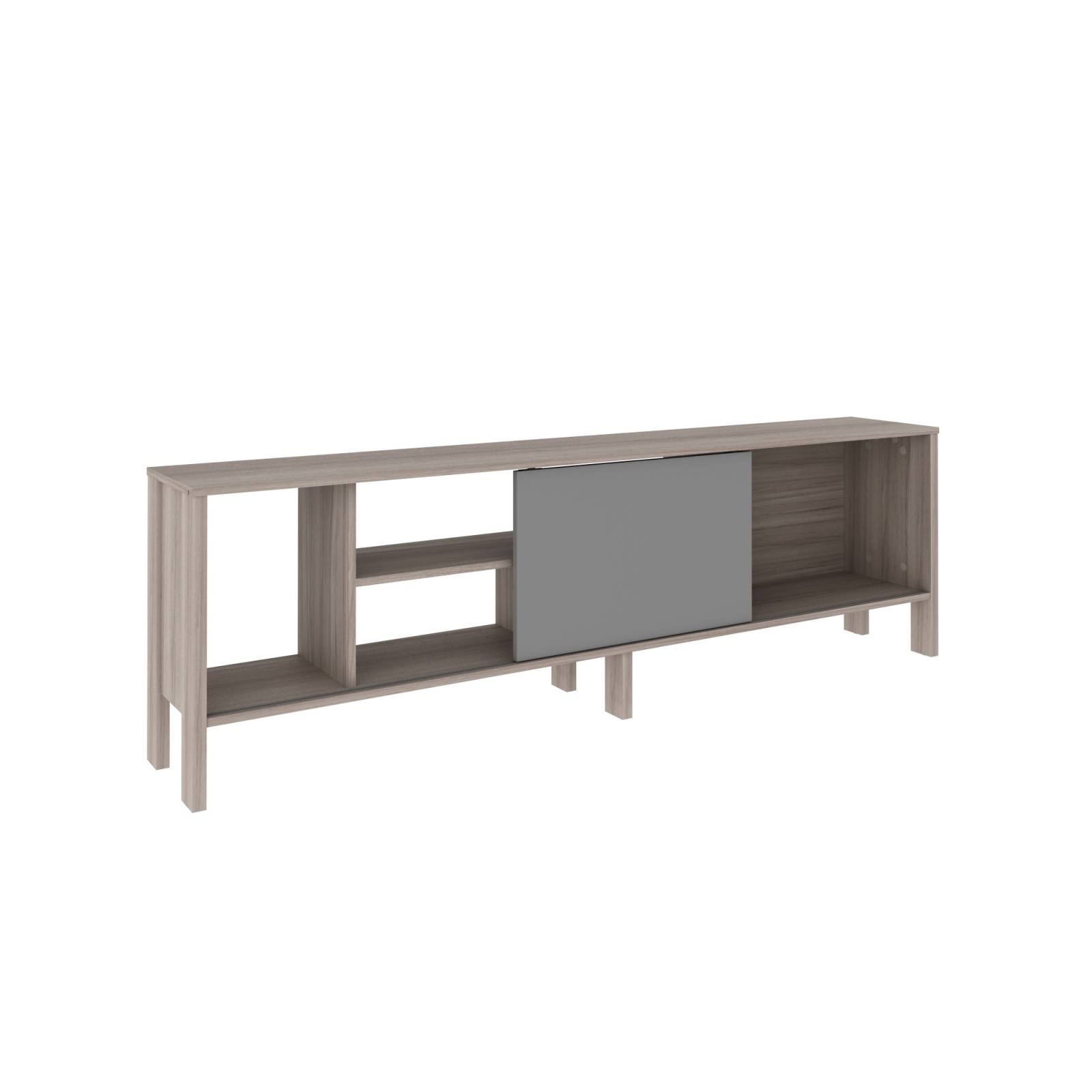 Mueble Para TV 65 Rack Moderno Con Puerta Corrediza Carvalho