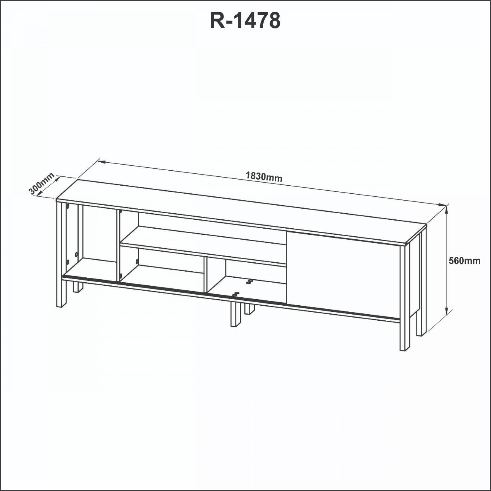 Mueble Para TV 65 Pulg  Rack Moderno Con Puerta Corrediza Rustico
