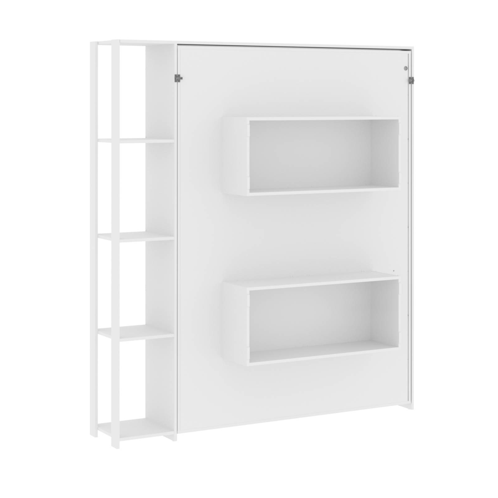 Base De Cama Matrimonial Abatible Con Estantes A22 Blanco