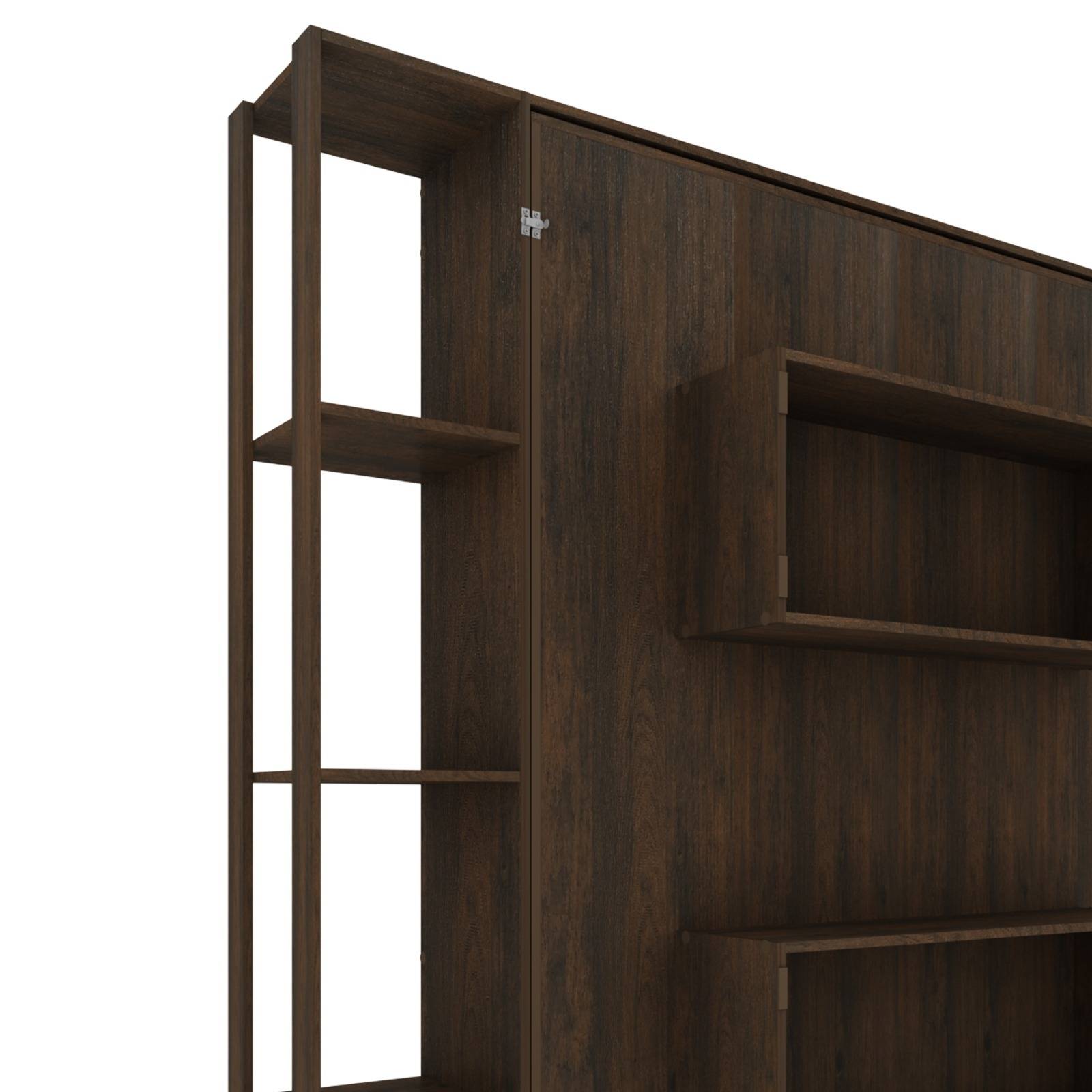 Base De Cama Matrimonial Abatible Con Estantes A22 Rústico