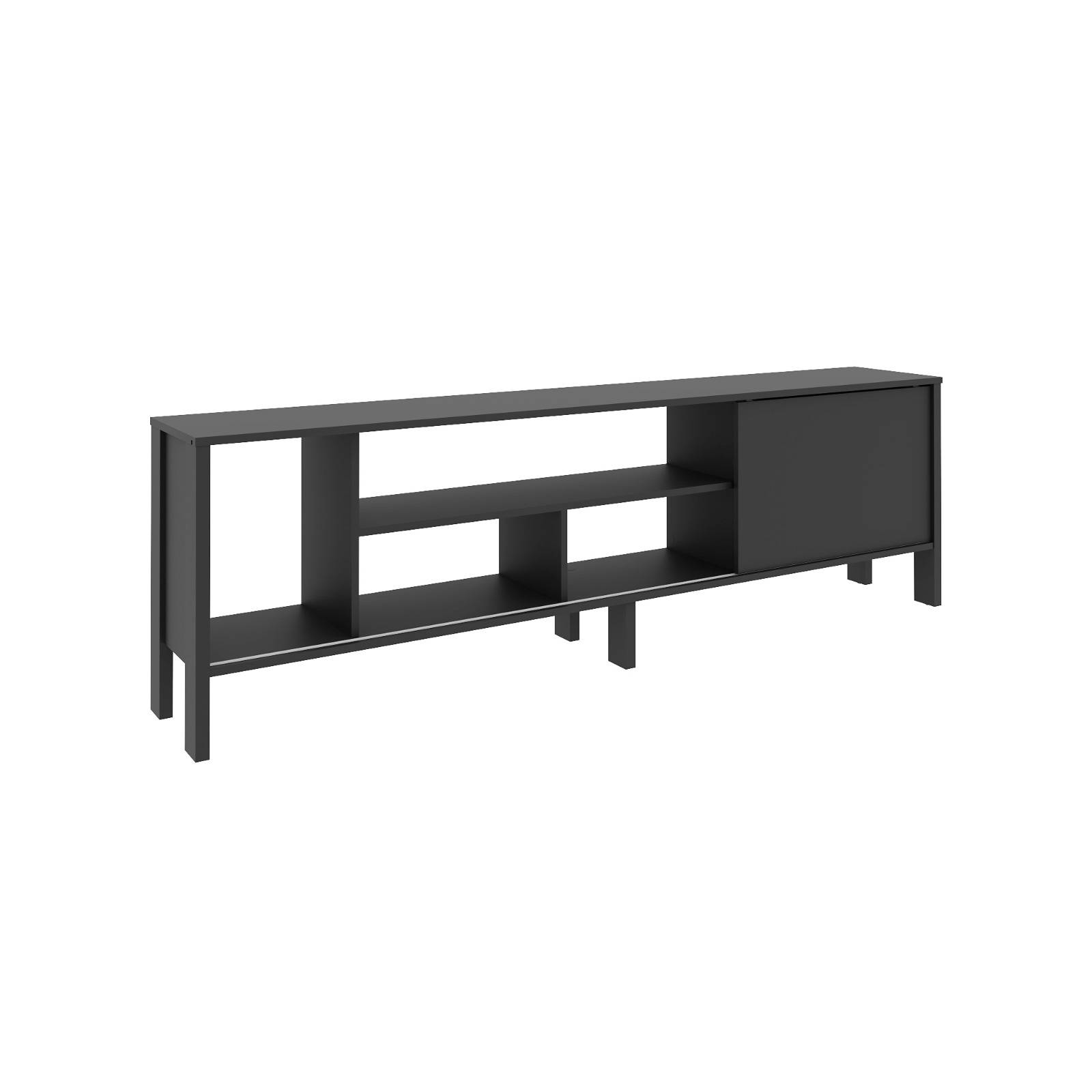 Mueble Para TV 65 Pulg  Rack Moderno Con Puerta Corrediza Negro
