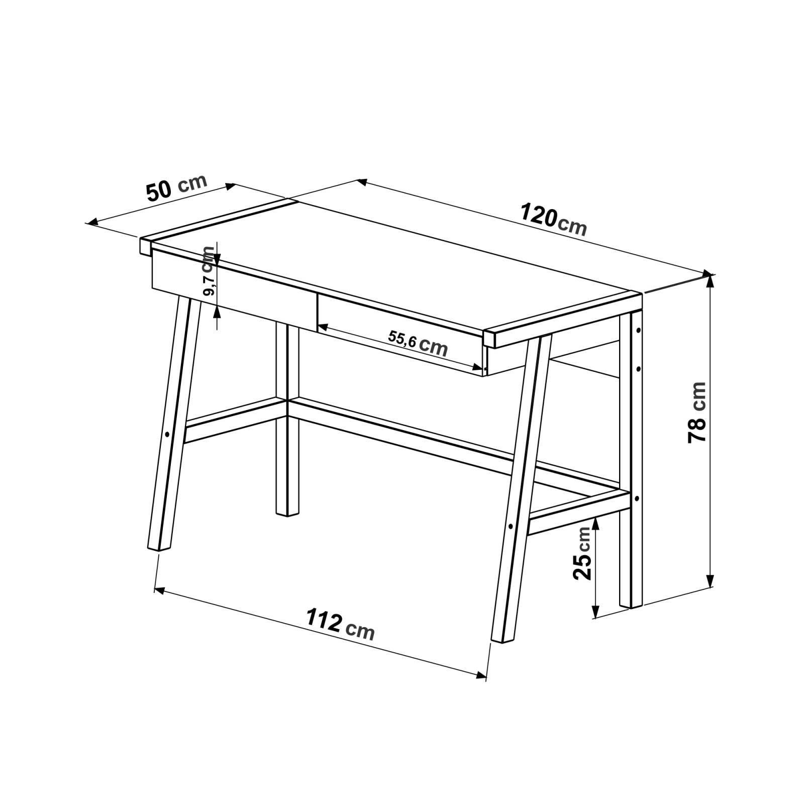 Escritorio Industrial Multiusos P Oficina 2 cajones 26113VP
