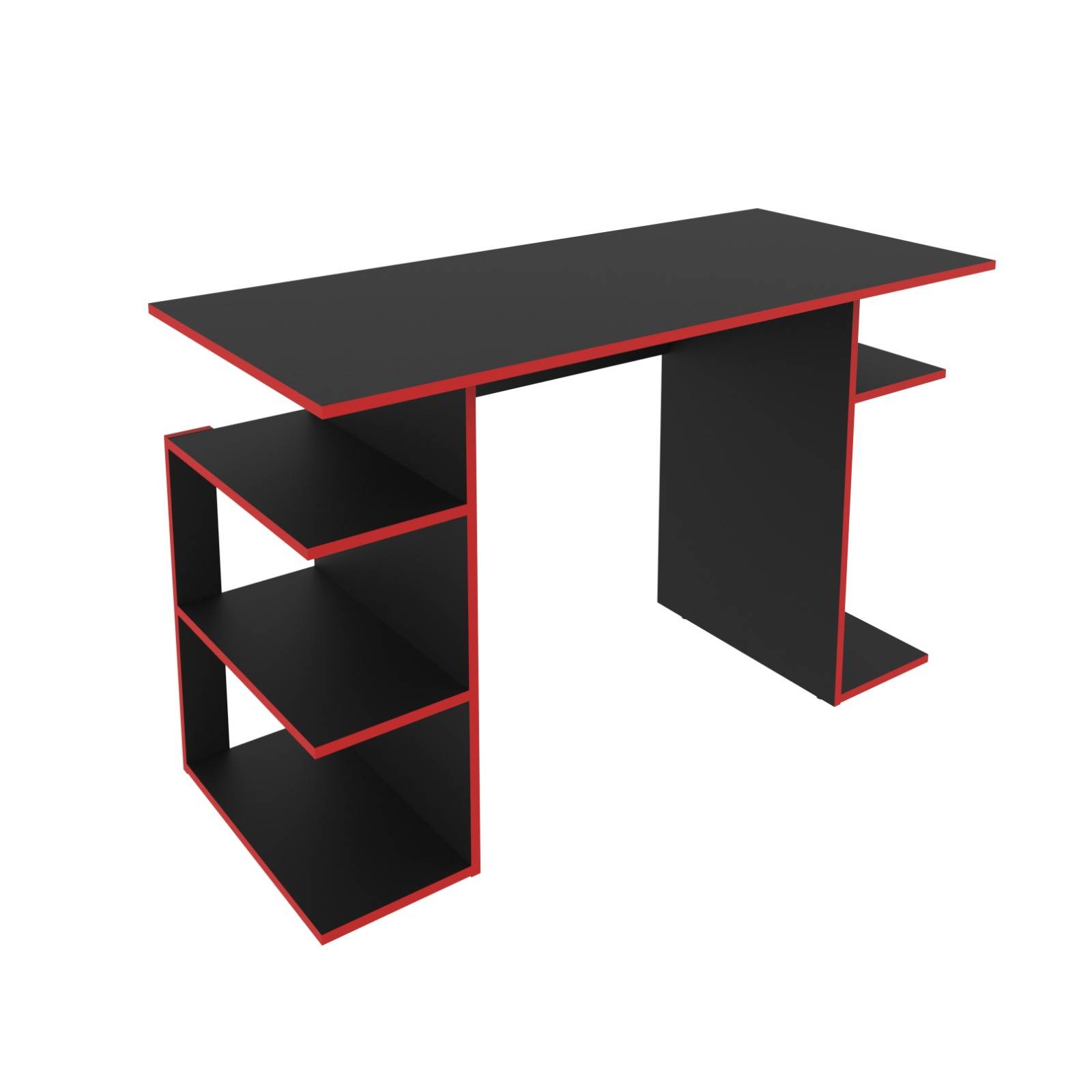 Mesa Escritorio Para Pc Gamer 105 Cm Largo - 4161 Color Negro/rojo