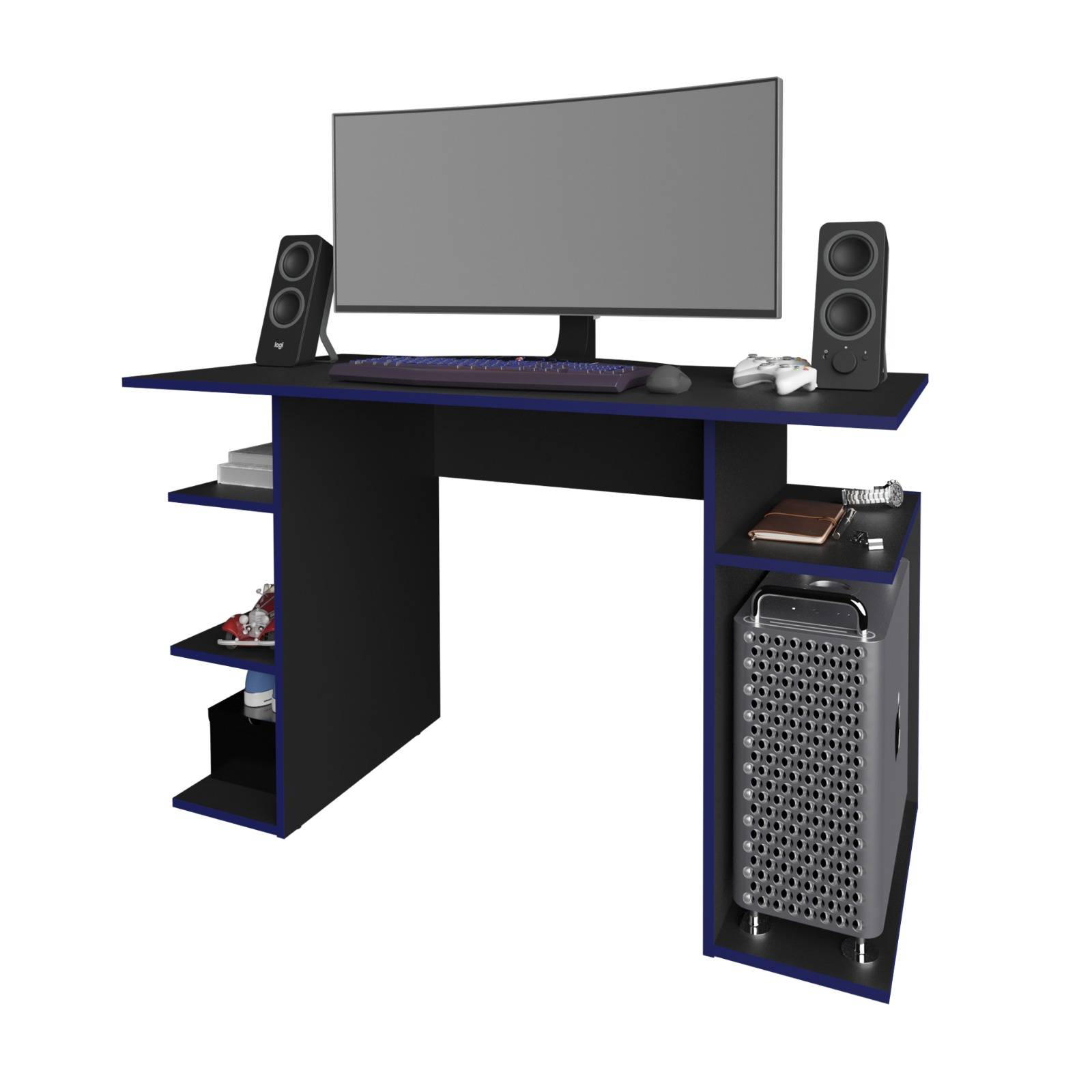 ESCRITORIO GAMER MODERNO NEGRO AZUL ME41780001