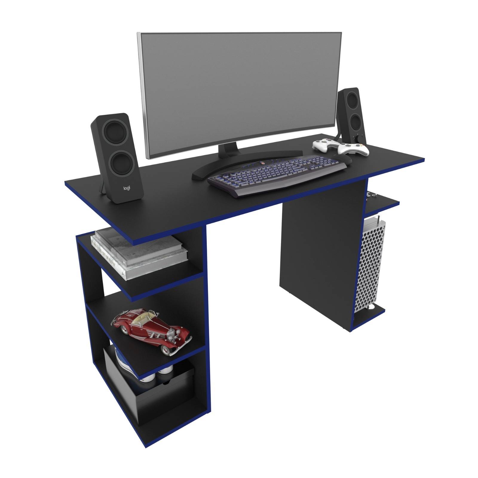 ESCRITORIO GAMER MODERNO NEGRO AZUL ME41780001