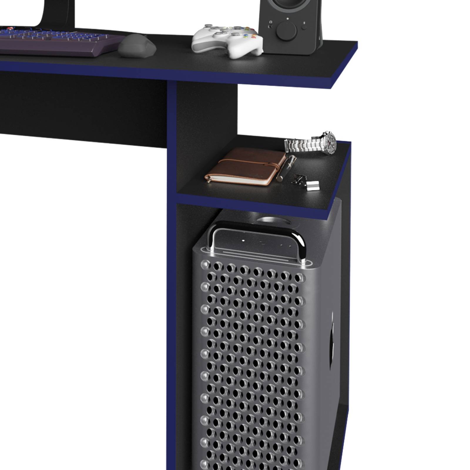 ESCRITORIO GAMER MODERNO NEGRO AZUL ME41780001
