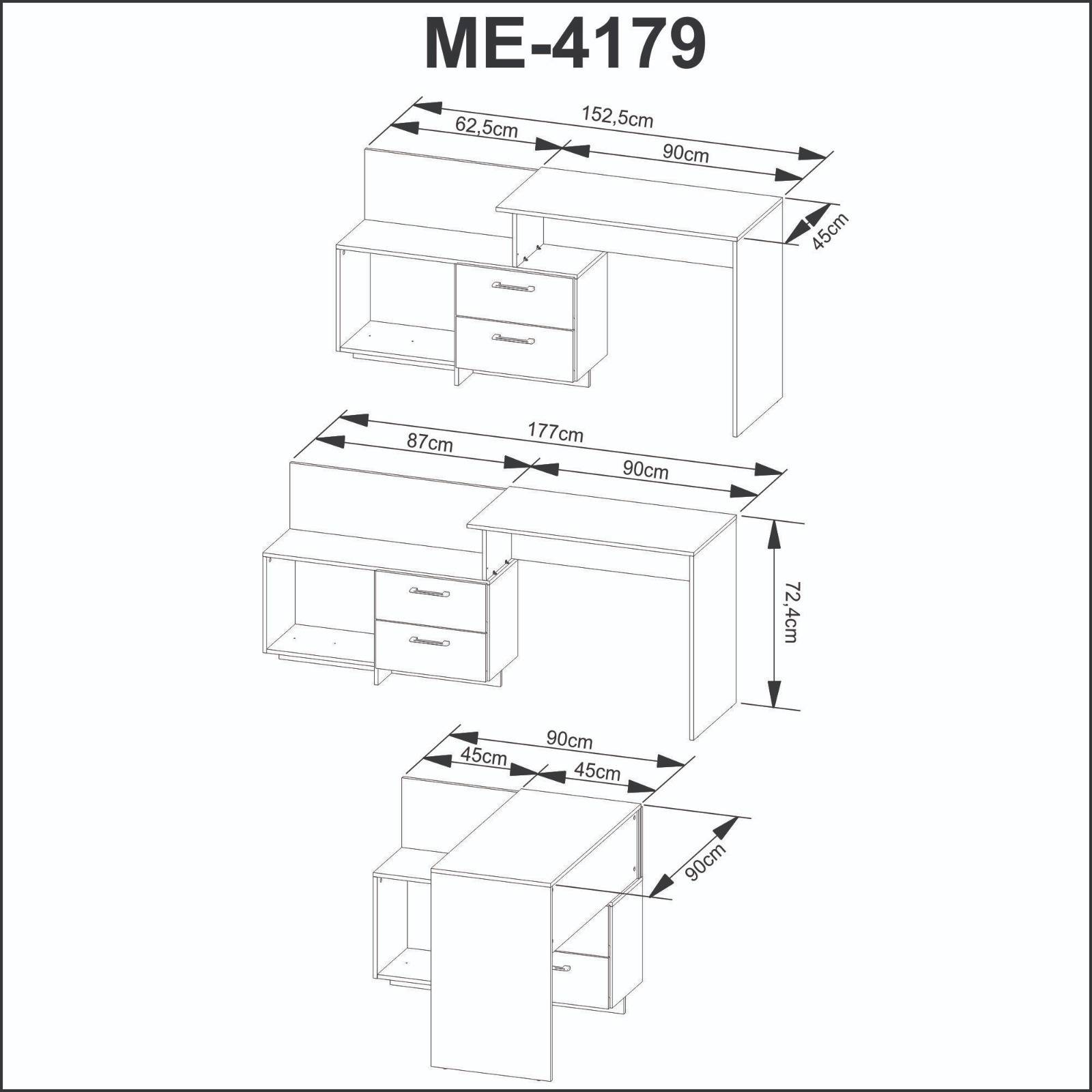 ESCRITORIO GAMER 2 CAJONES NEGRO ROJO ME41790004