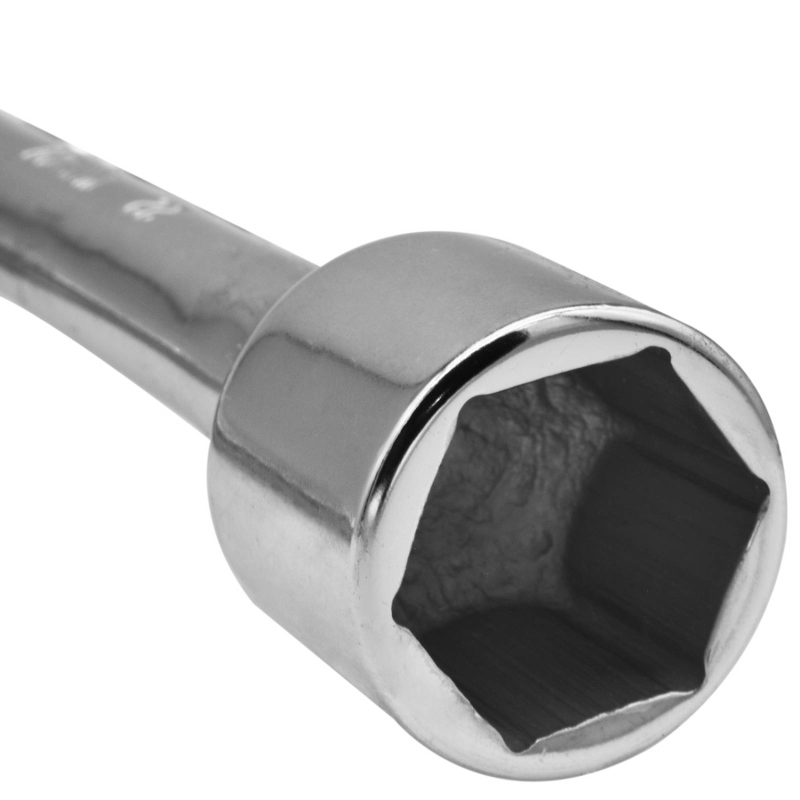 Knova Llave de cruz plegable 14" para remover birlos/tuercas de llantas, universal con 4 bocas de: 17 mm, 19 mm, 13/16" y 22 mm