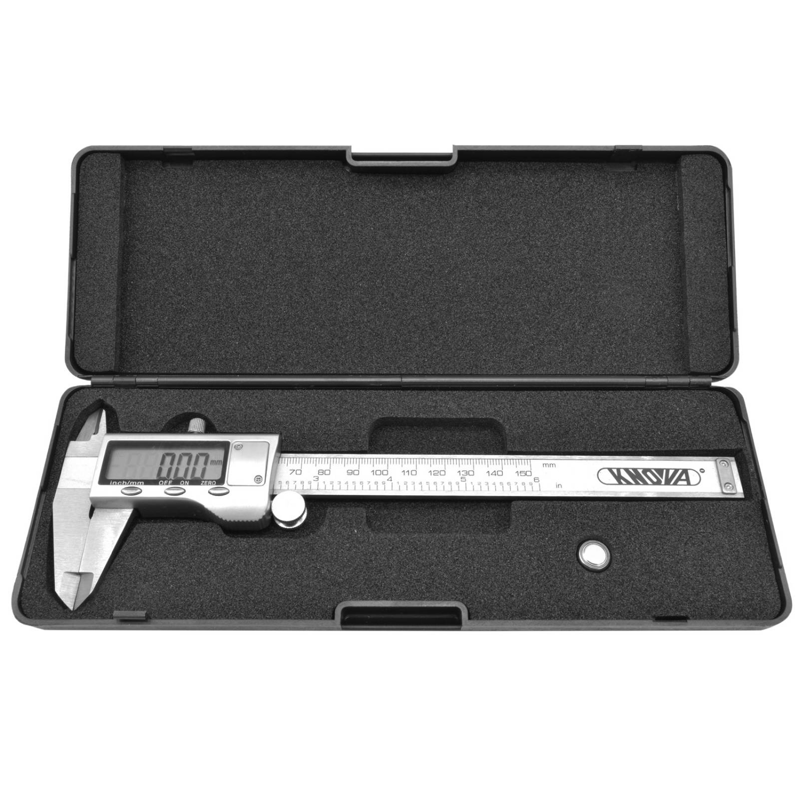 Knova Calibrador Pie de Rey Digital Profesional 6" (0 a 152.4 mm) Lectura y conversiones en milímetros y pulgadas en cualquier posición