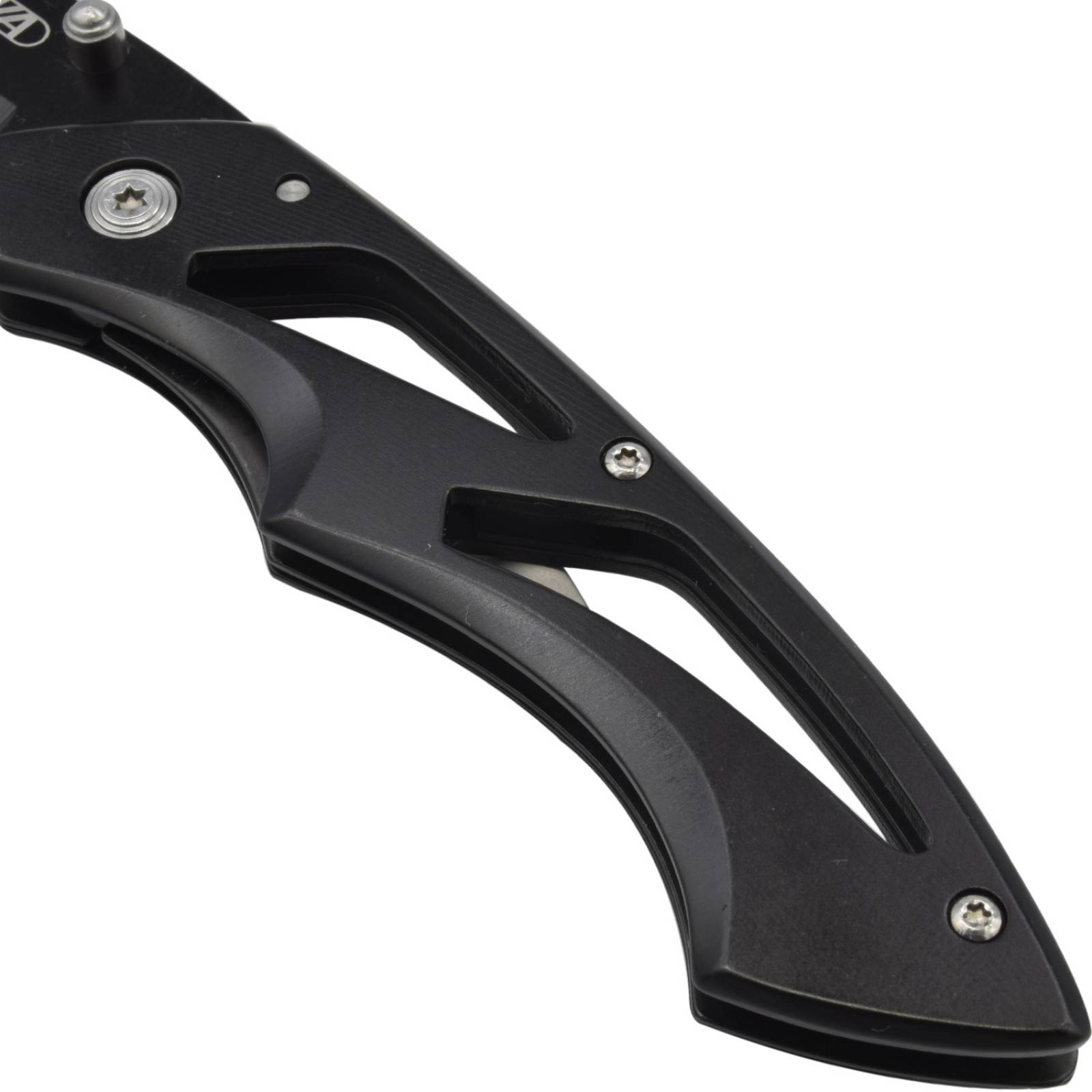 Knova Navaja/cuchillo plegable abatible de acero inoxidable 3" con seguro liberador y clip de bolsillo