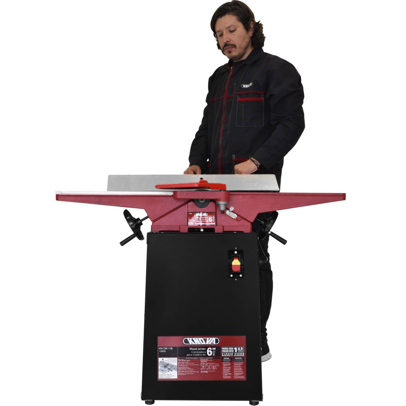 Knova Canteadora para madera profesional 6" c/mesa extra larga poderoso Motor 1 H.P. 120/240 V 60 Hz. Velocidad sin carga 5,200 R.P.M.