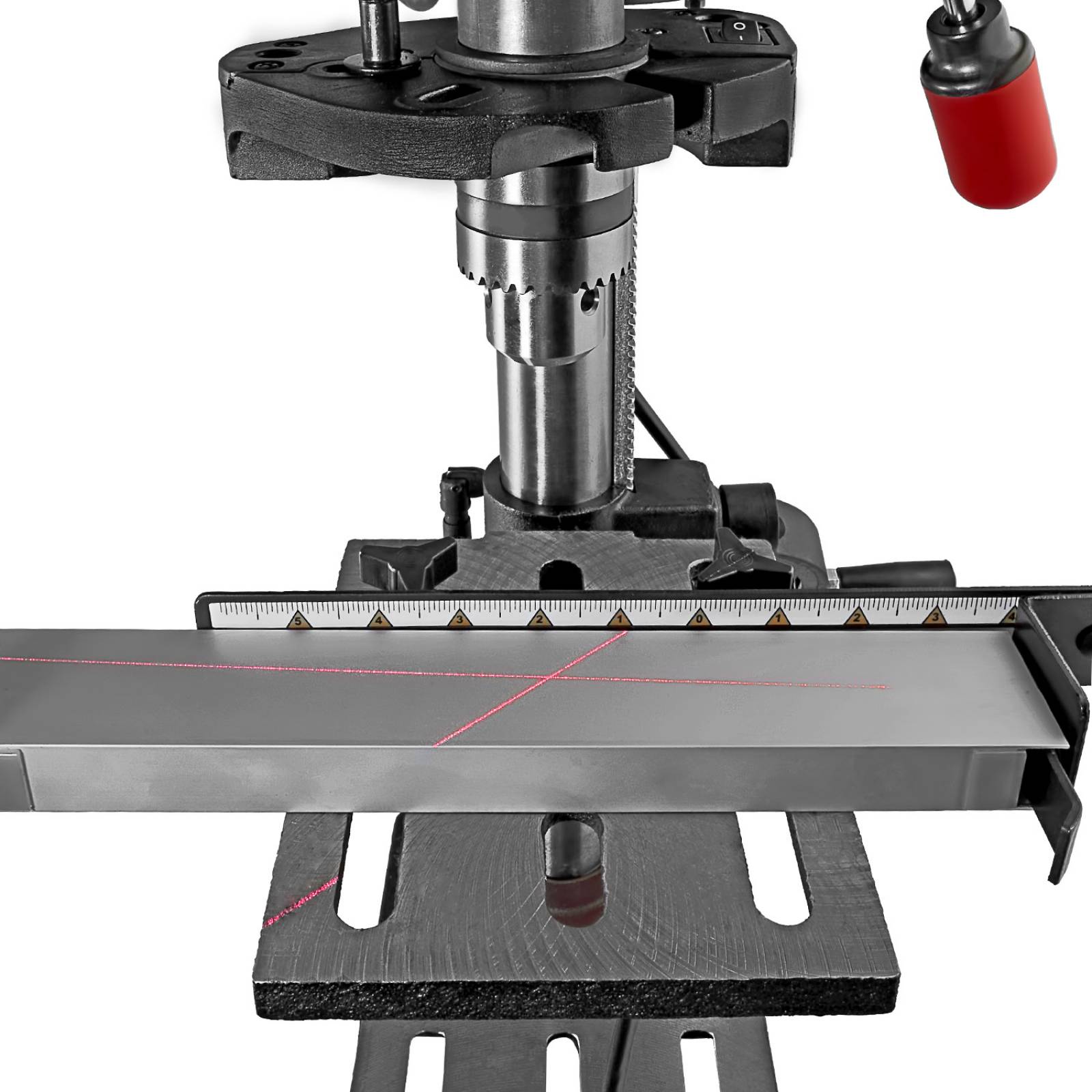 Knova Taladro profesional Columna de Banco de 10" 2/3 H.P 6 Amp. 120 V. 60 Hz. 3,100 R.P.M. mesa inclinable 45 grados Carrera de husillo 2"