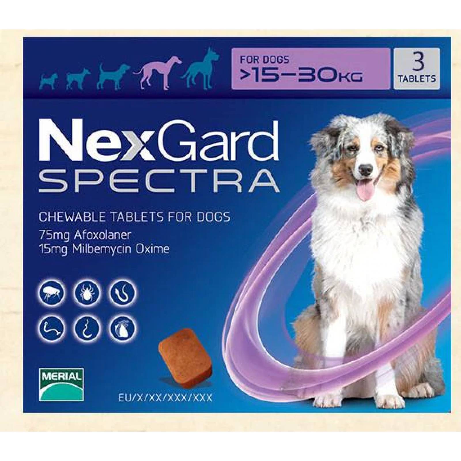 Next Guard Plus Nexgard Spectra L de 15.1 a 30 Kg 3 Tab Dermatitis Atópica y Alérgica