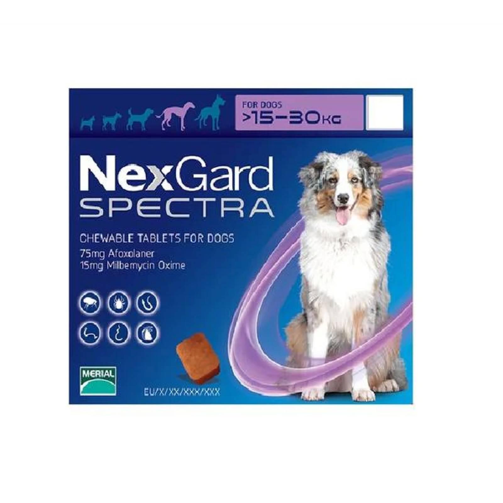 Nexgard Spectra L 15.1 A 30 Kg 1 Tab Antipulgas y Garrapatas