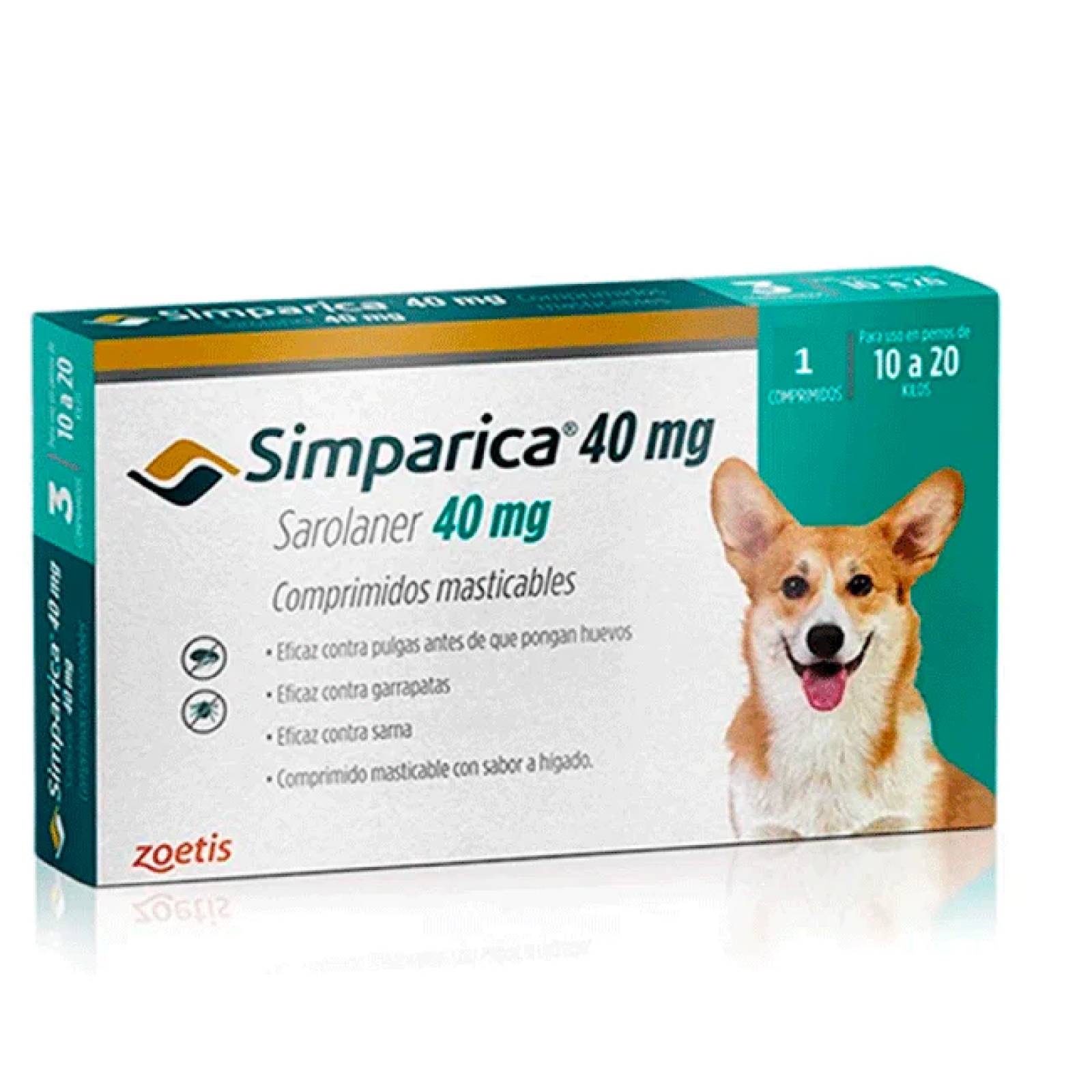 Simparica 10 a 20 Kg 40 Mg 1 Tab