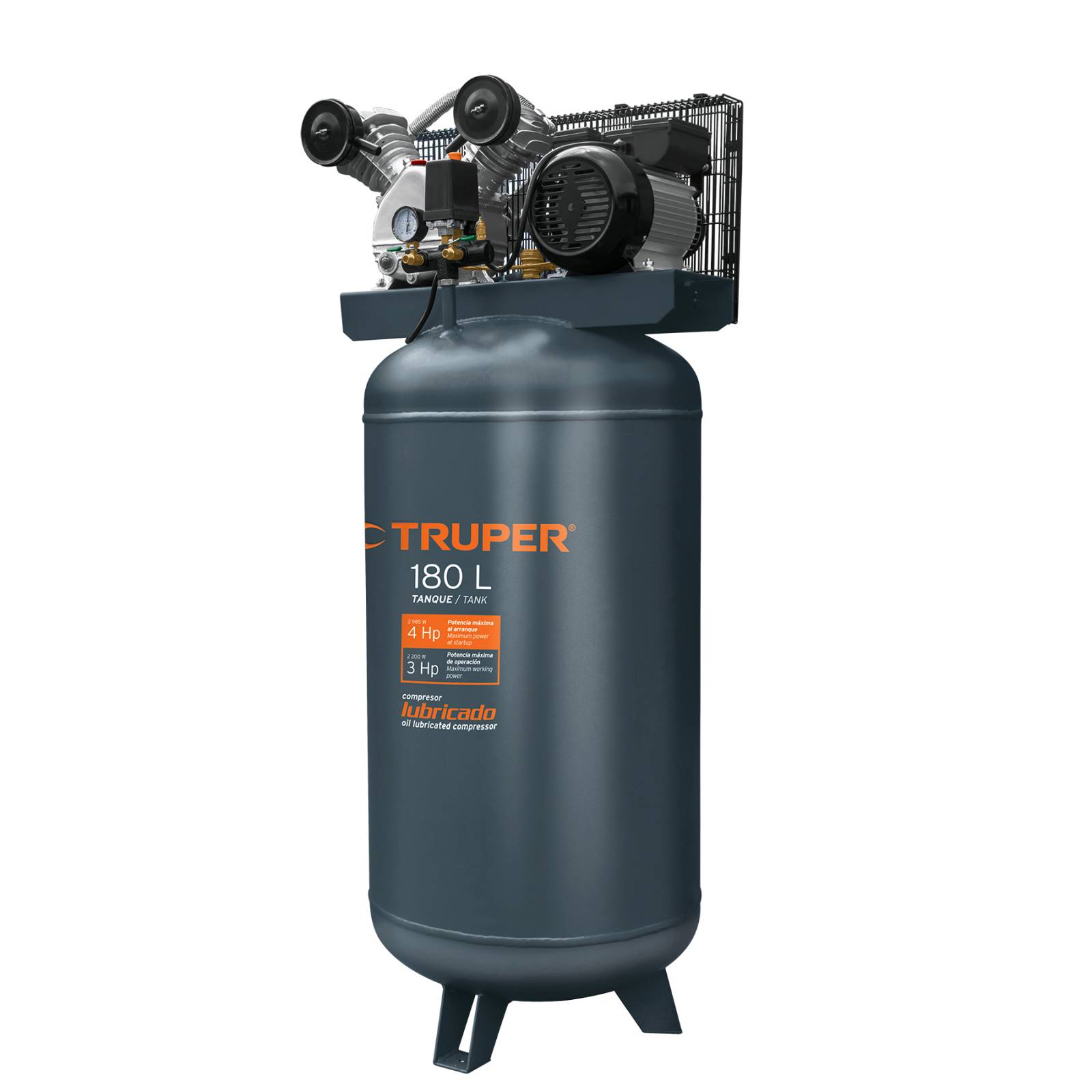 Compresor vertical lubricado de 180 litros Truper 15657