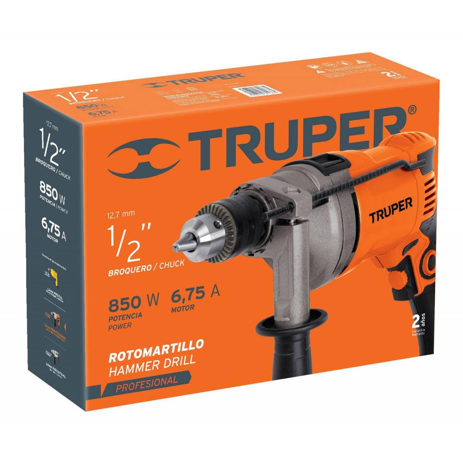 Rotomartillo 1/2" 850 W, profesional, Truper