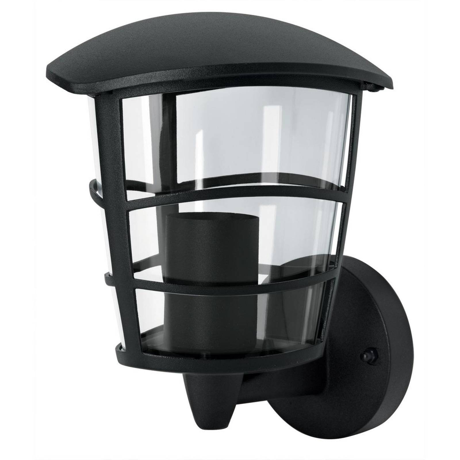 Arbotante tipo farol moderno soportado p/exteriores, negro 