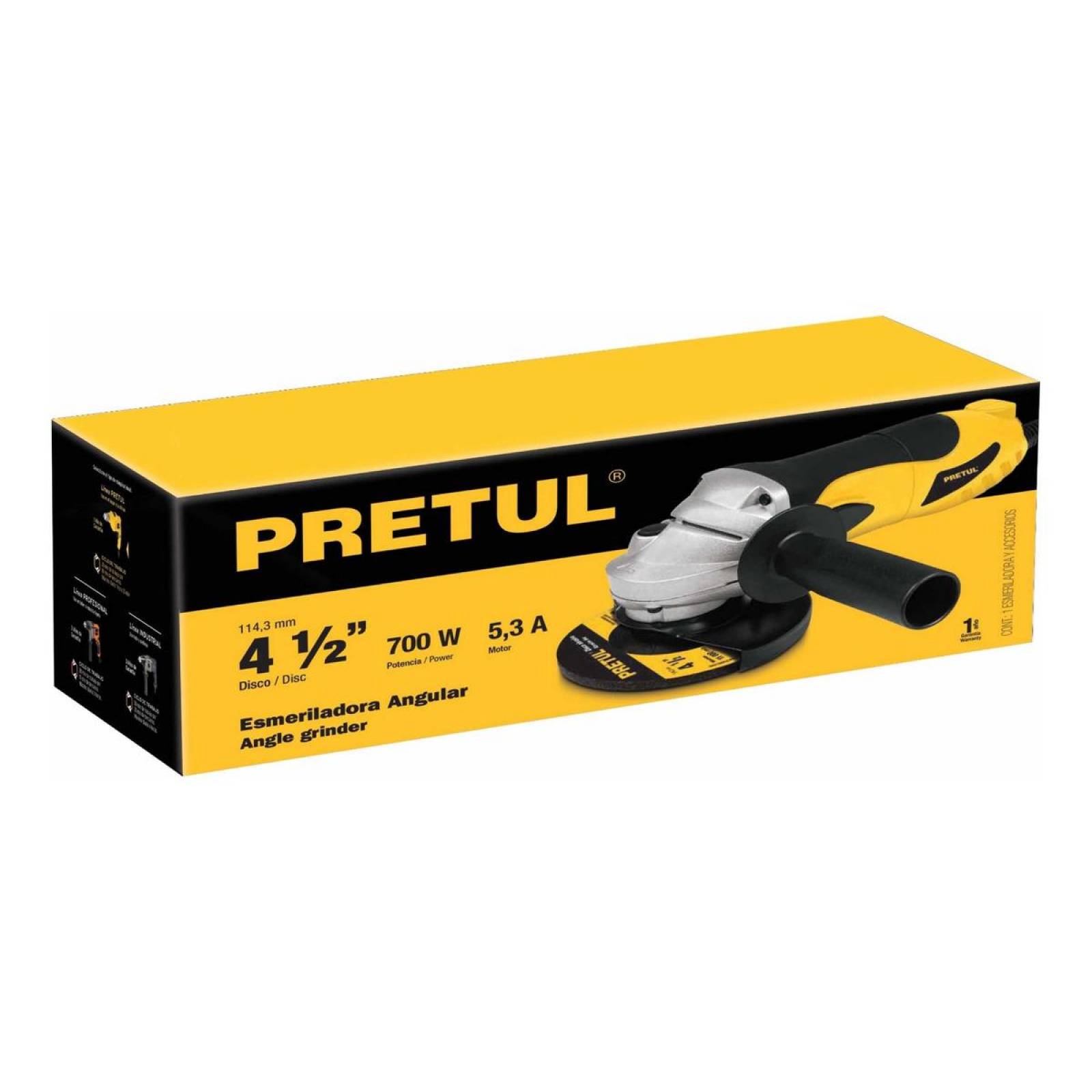 Esmeriladora Angular 4-1/2' 700 W Pretul