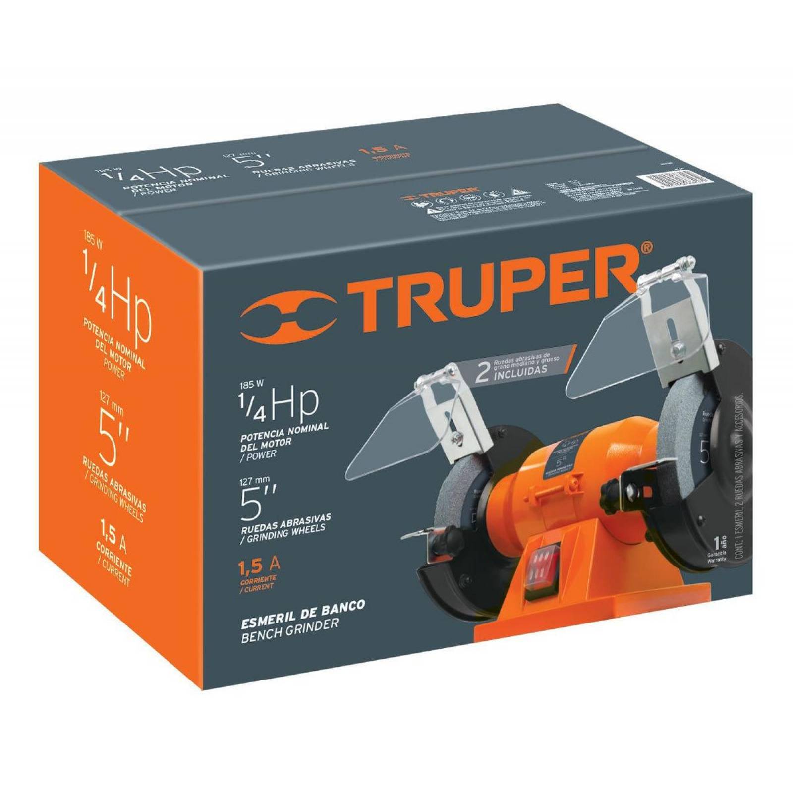 Esmeril De Banco 5' 1/4 Hp Truper 