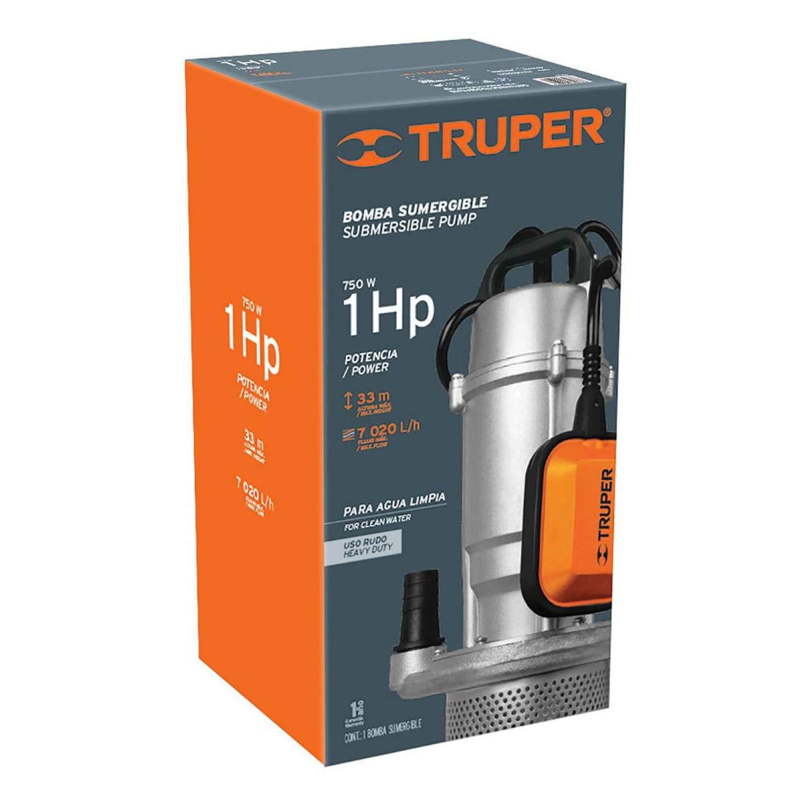 Bomba Para Agua Limpia Sumergible Metalica Uso Rudo 1 Hp 150 