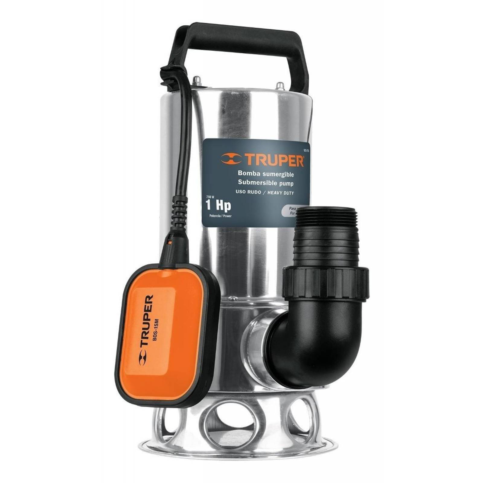Bomba sumergible acero inoxidable, agua sucia, 1HP, Truper 
