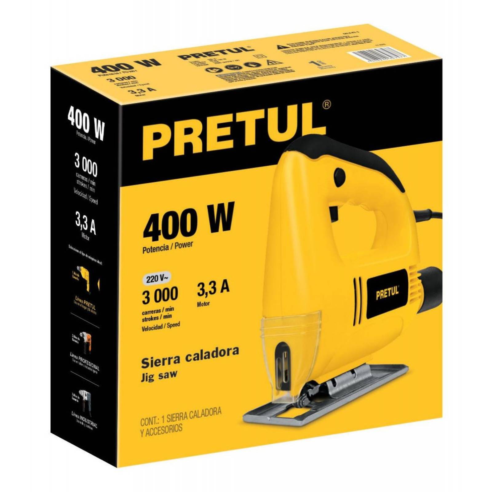 Sierra caladora 400 W 3.1 A, Pretul 