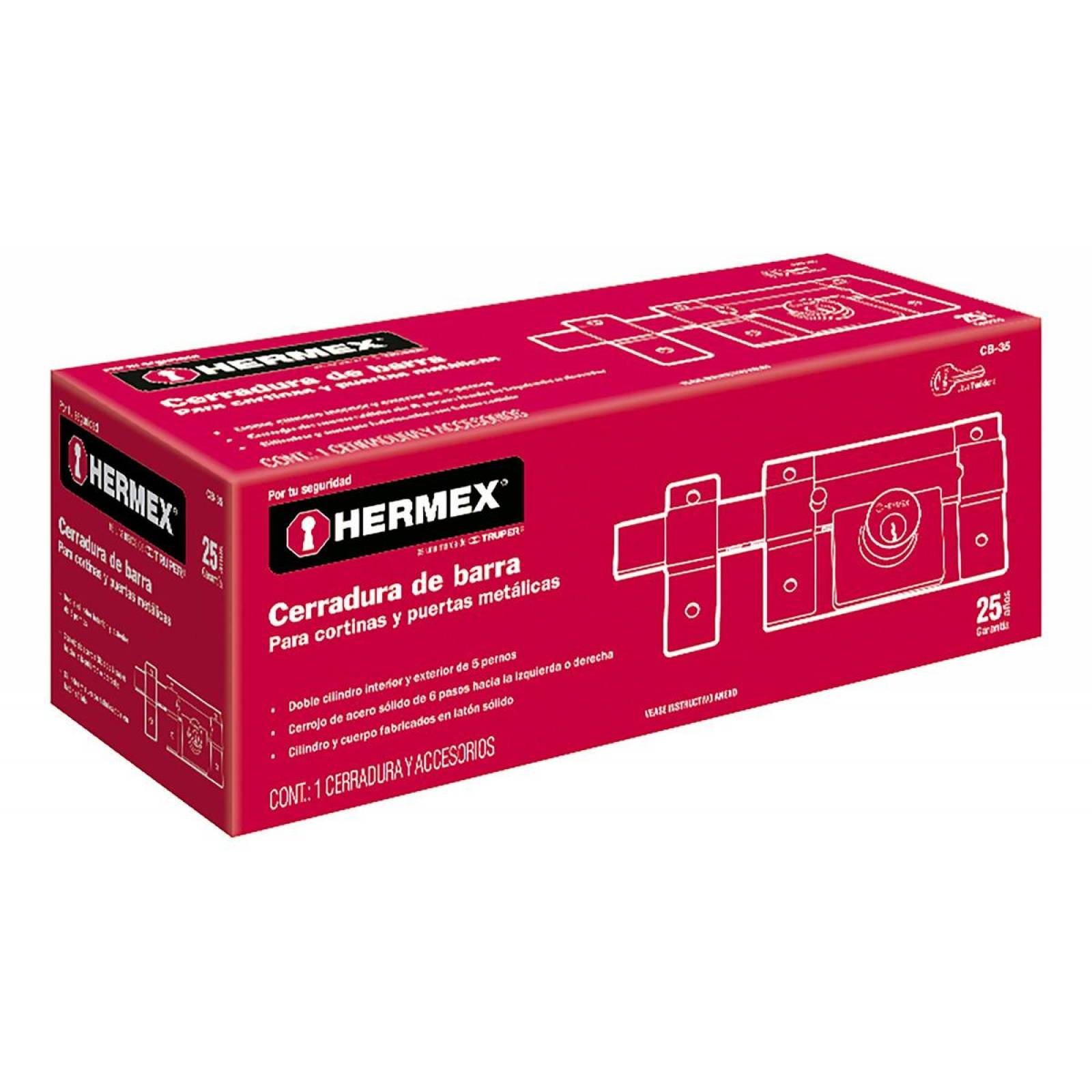 Cerradura De Barra Fija Doble Cilindro 2llaves Trad 