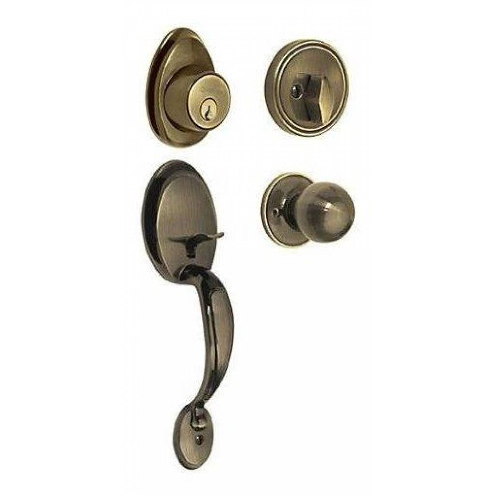 Cerradura Latón Antiguo Mariposa Pomo Basic Hermex 