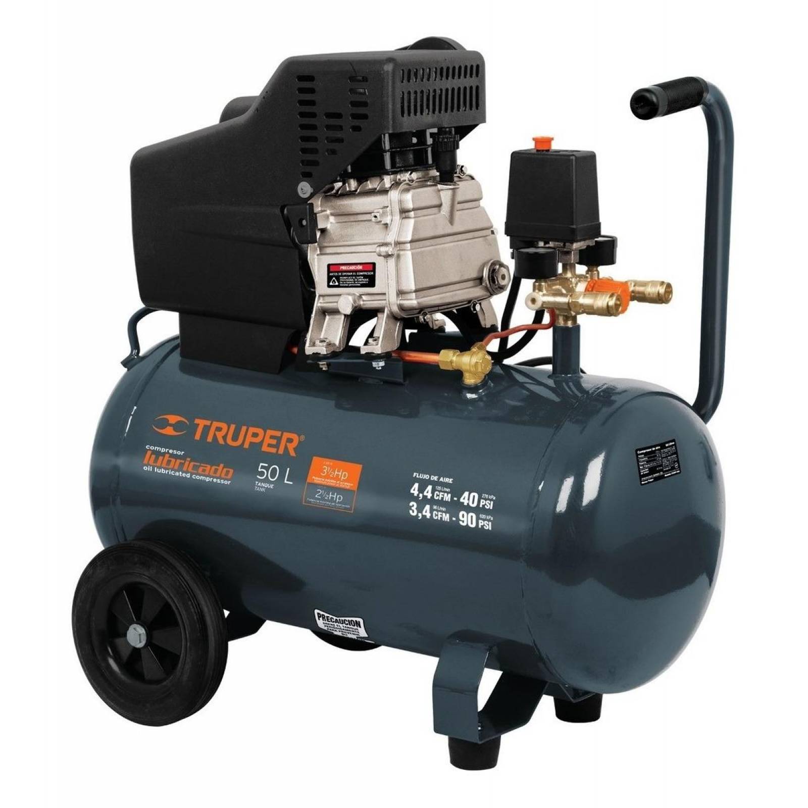 Compresor Horizontal 50l 3 12 Hp Potencia Máxima127 V