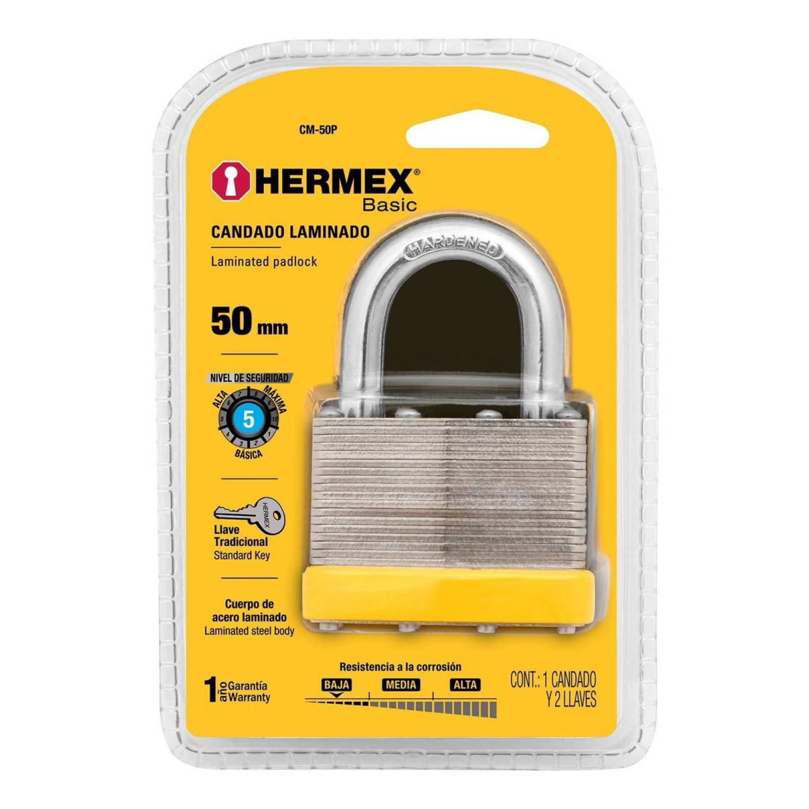 Candado Laminado 50mm Basic Hermex 