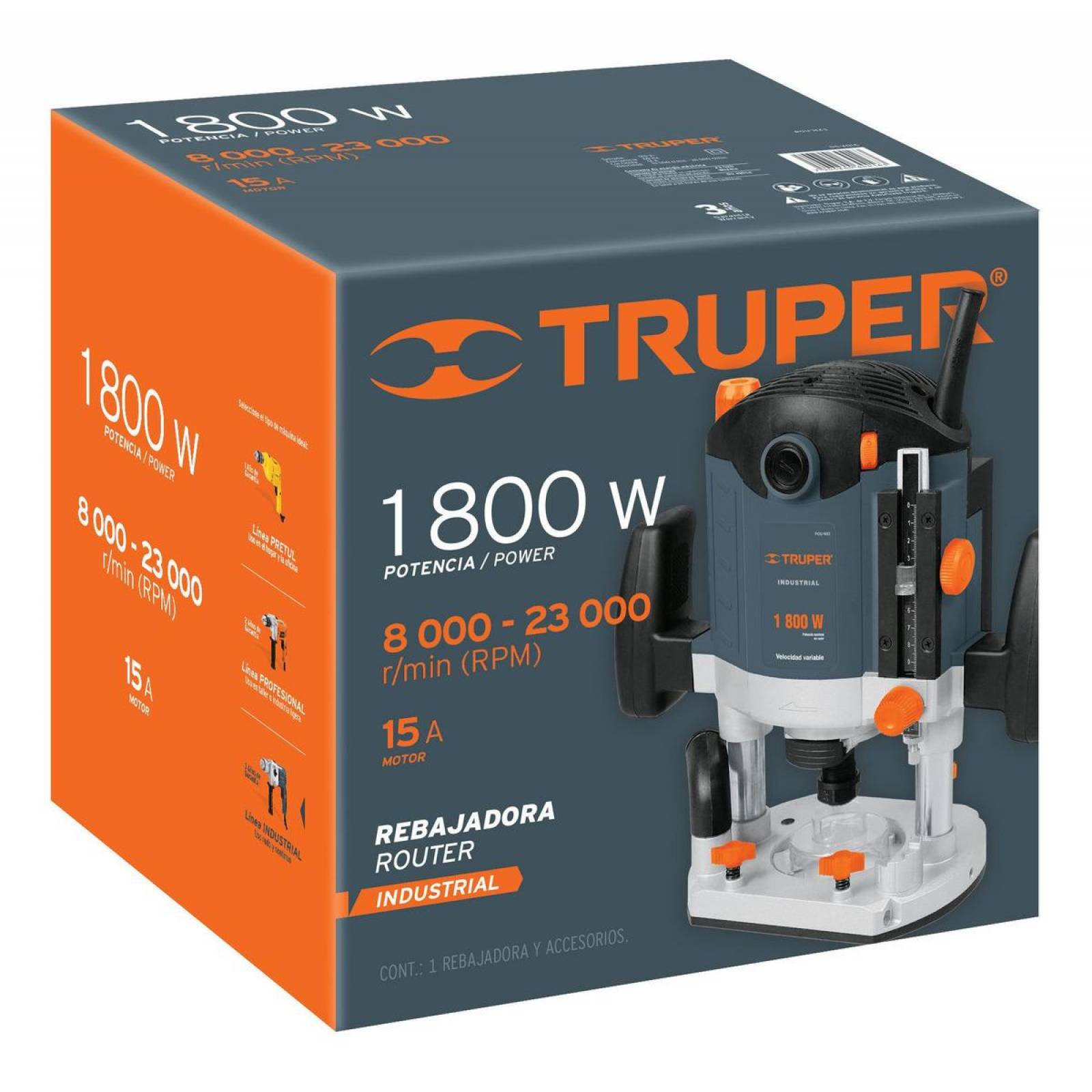 Router Rebajadora Industrial 2-1/2 Hp Truper 