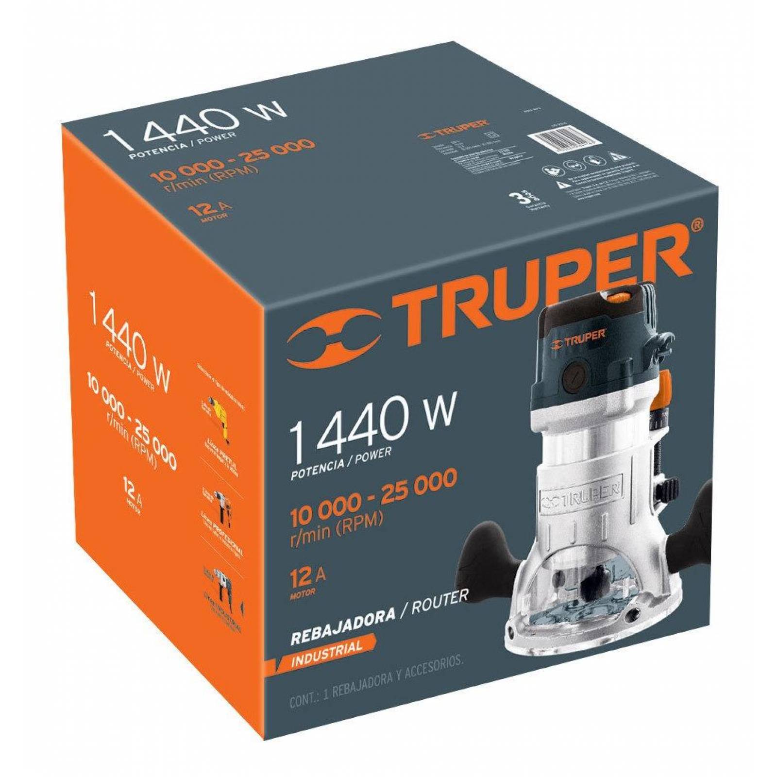 Router 1440 W 2 HP, industrial, Truper 