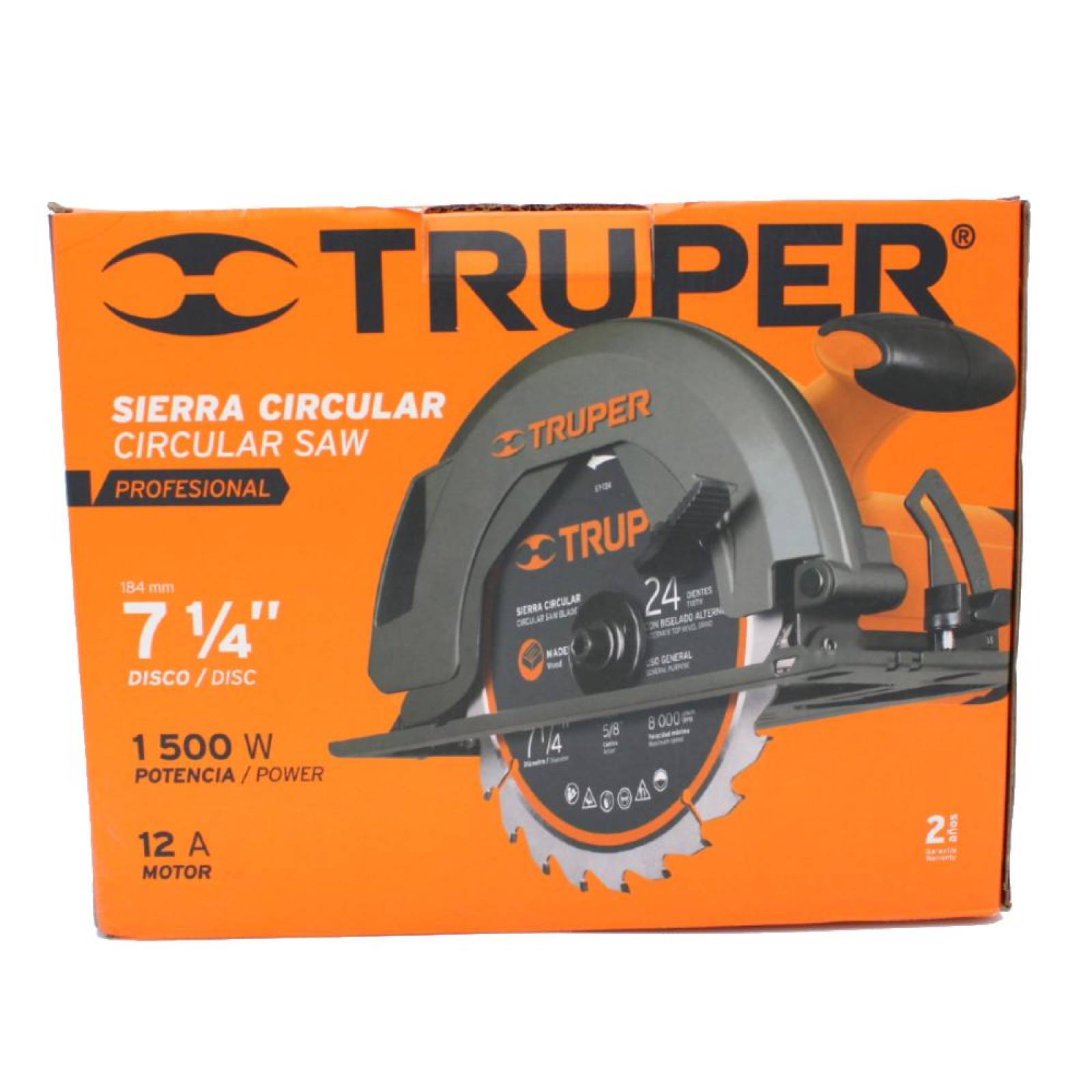 Sierra circular 7-1/4" 1750W, profesional, Truper 