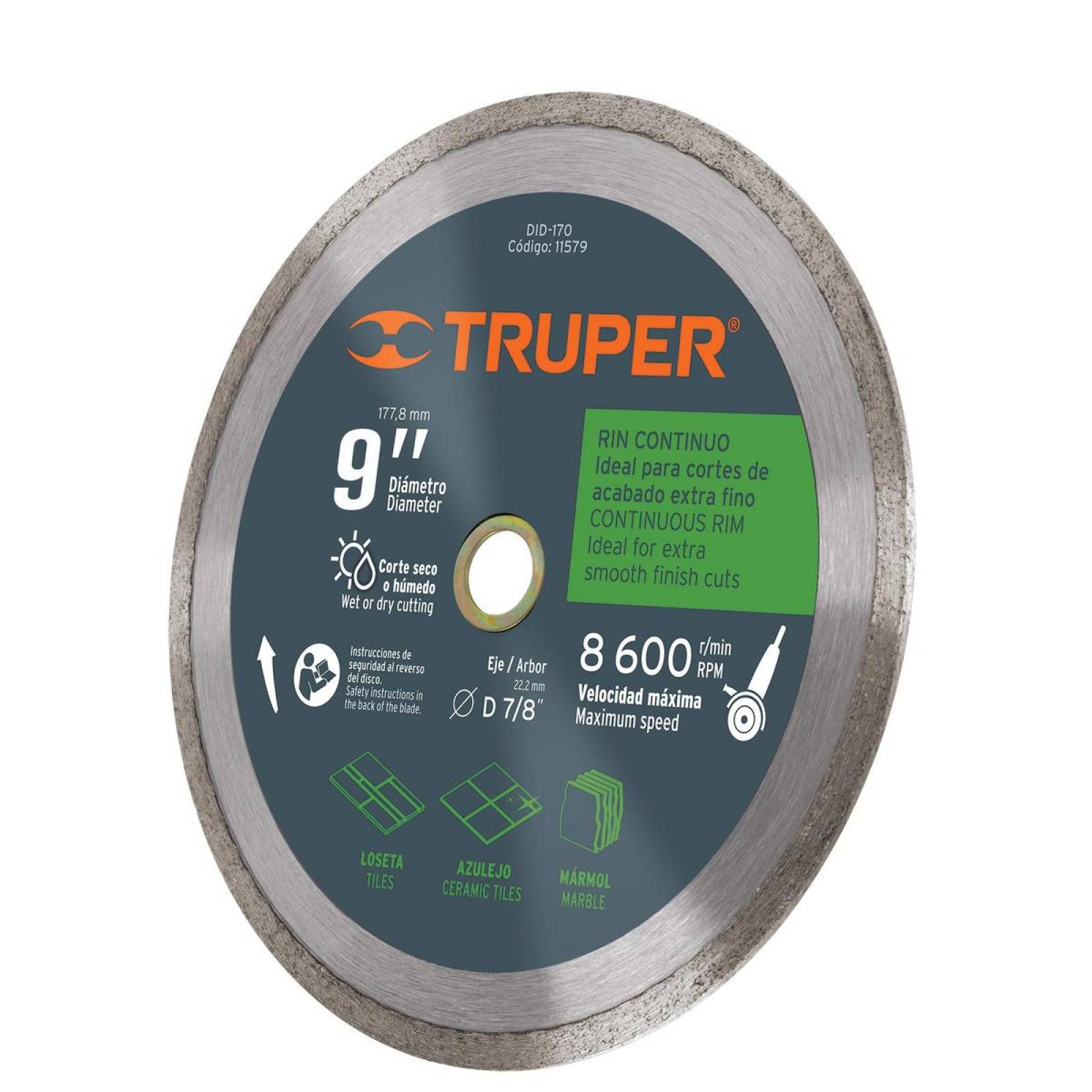 Disco De Diamante Rin Continuo Diámetro 9' Truper 