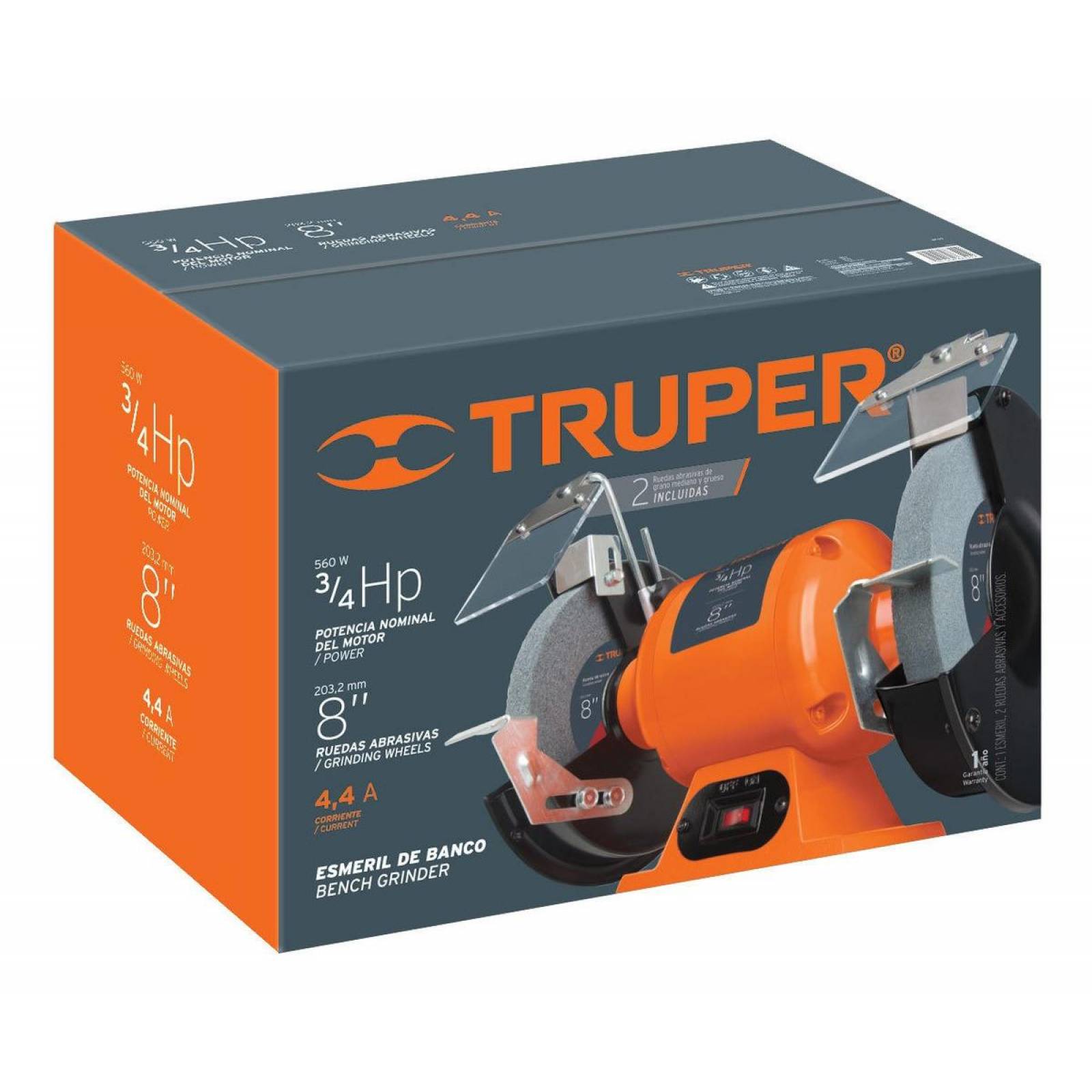 Esmeril De Banco 8' 3/4 Hp Truper