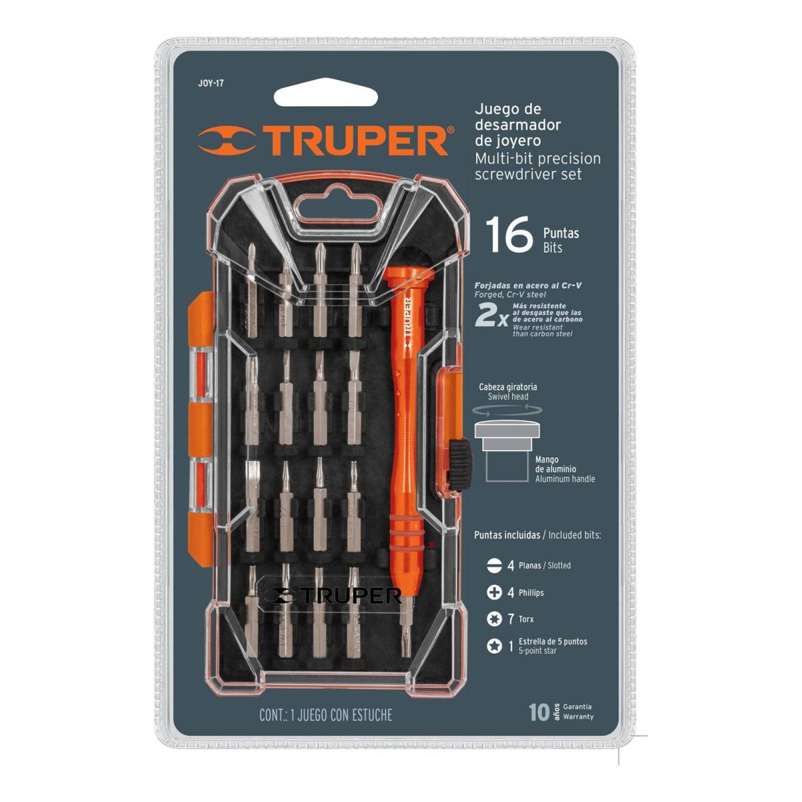 Juego de Desarmadores Precisión Puntas Intercamb Truper 