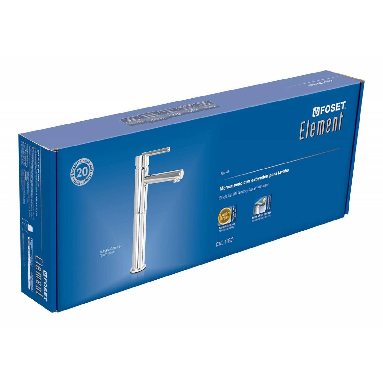 Monomando Alto Para Lavabo Element Foset 