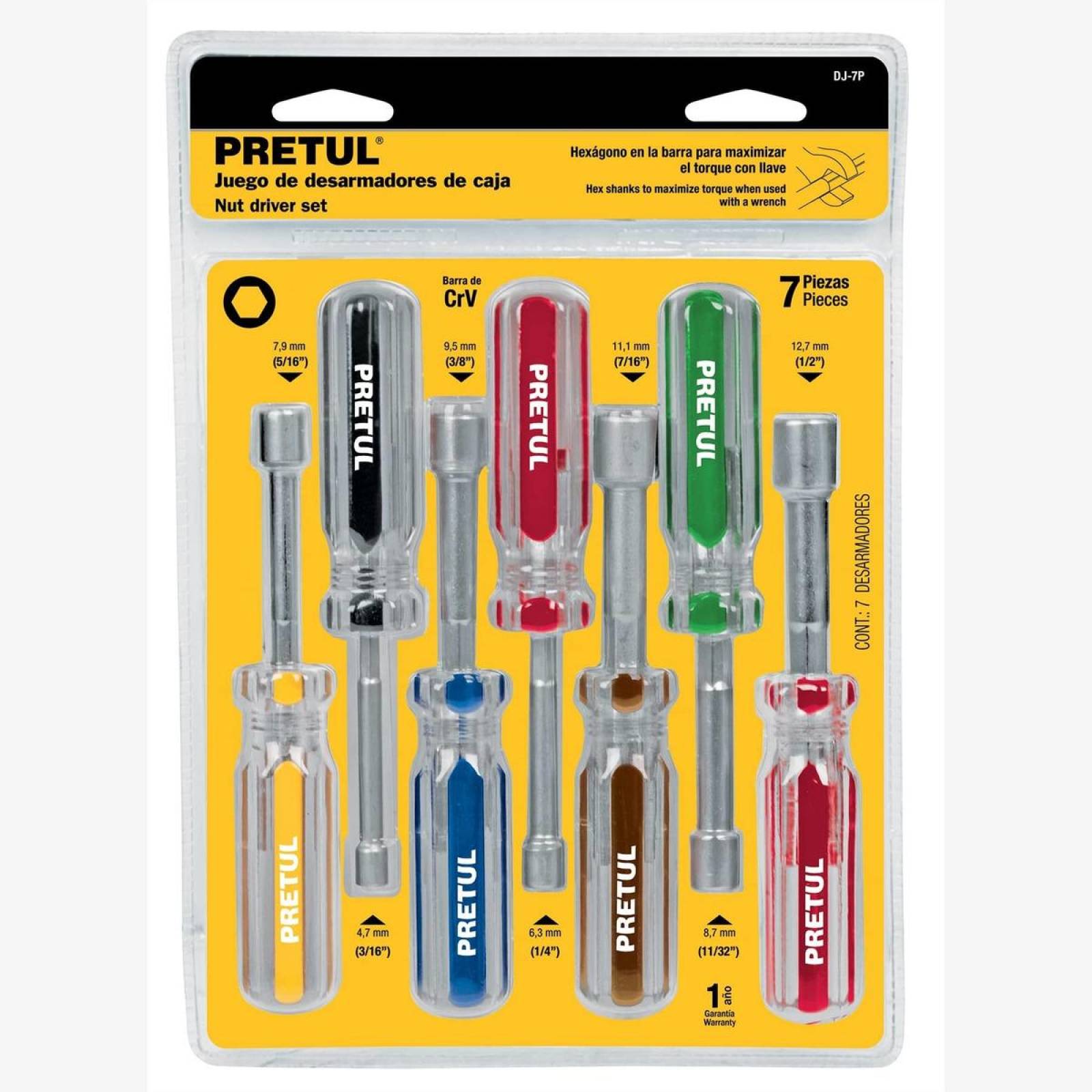 Juego De Desarmadores 7 Piezas Pretul