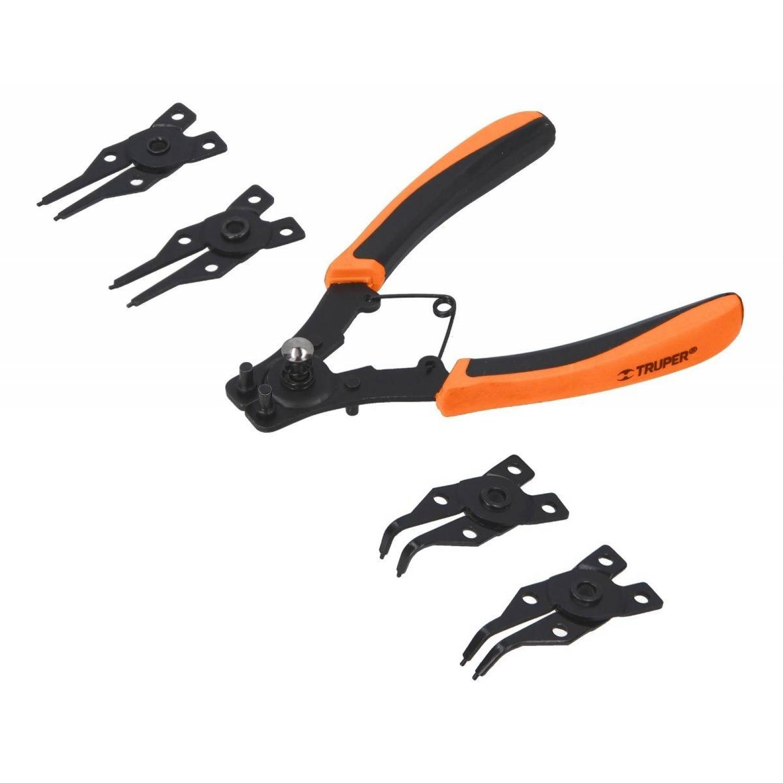 Pinza para anillos de retención 6" 4 cabezas intercambiables 
