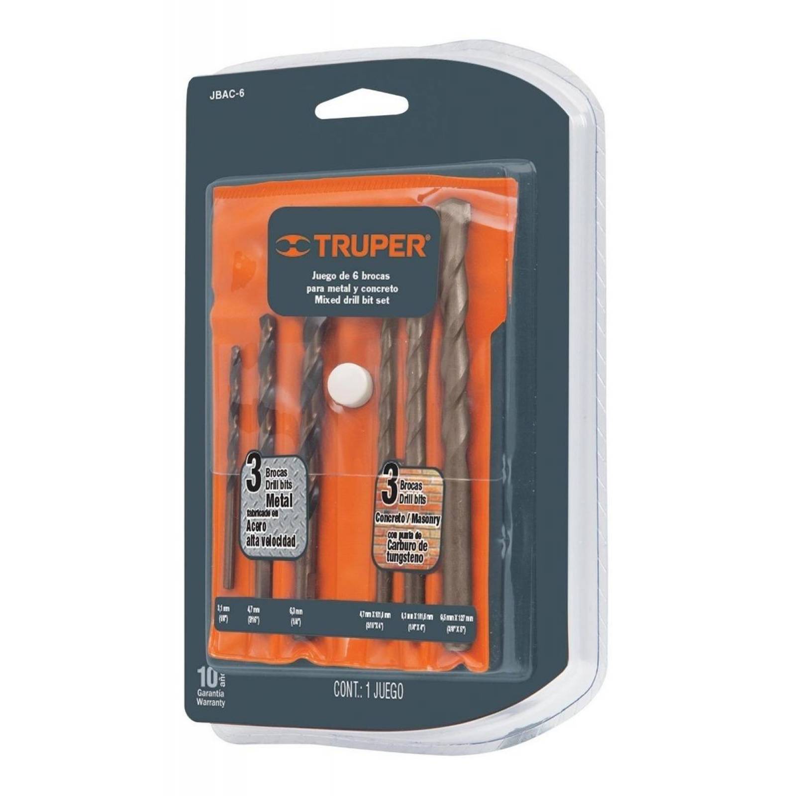 Juego De Brocas Mixtas Metal Y Concreto 6 Pieza Truper 