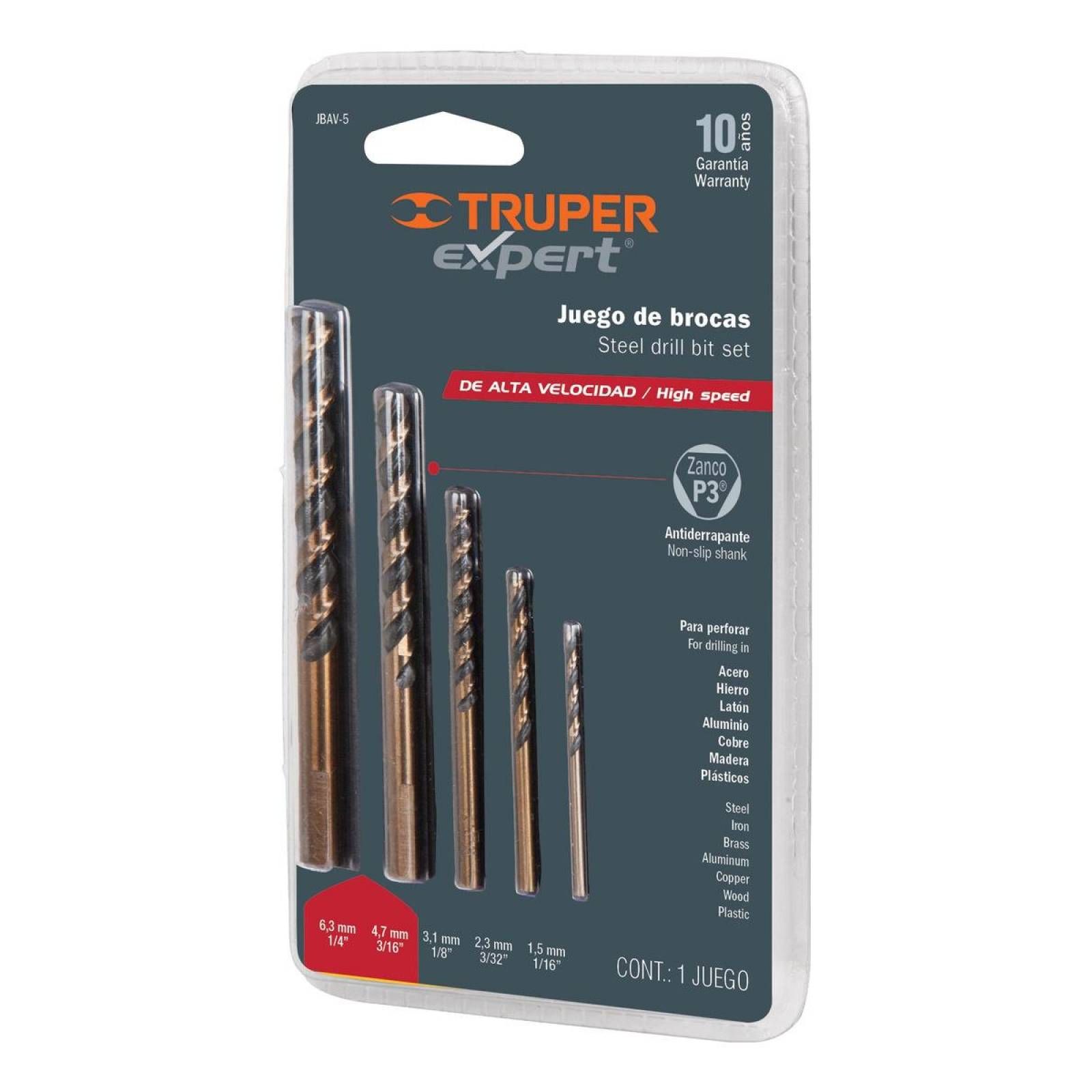 Juego De Brocas De Alta Velocidad 5 Piezas Truper